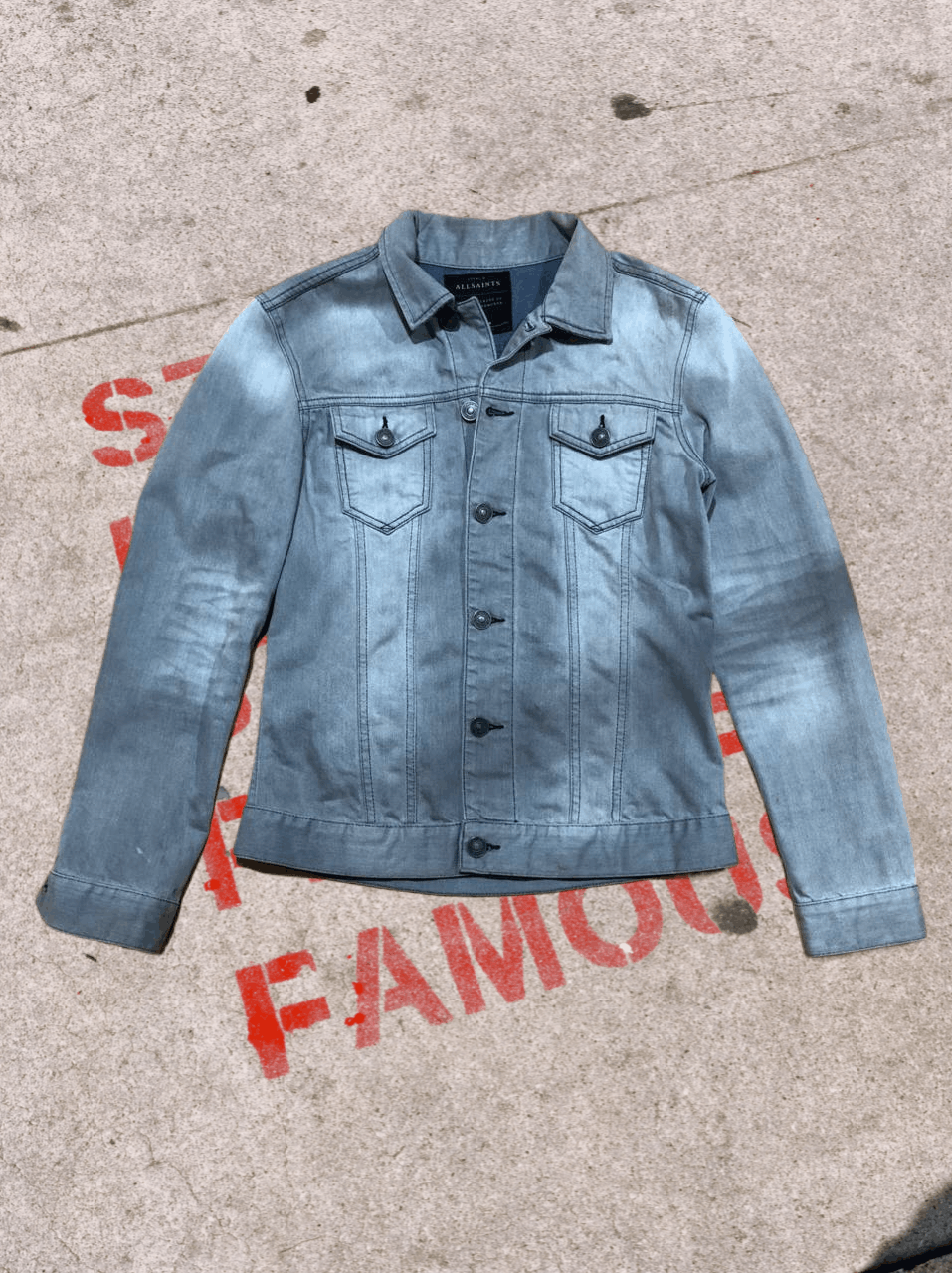 Allsaints Streetwear Distressed Denim Jacket Gray Allsaints Size US M / EU 48-50 / 2 - 1 Thumbnail