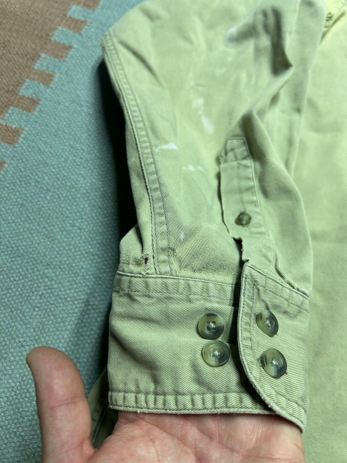 Vintage Vintage Cabelas button shirt paint distressed khaki XL tall Size US XL / EU 56 / 4 - 5 Thumbnail