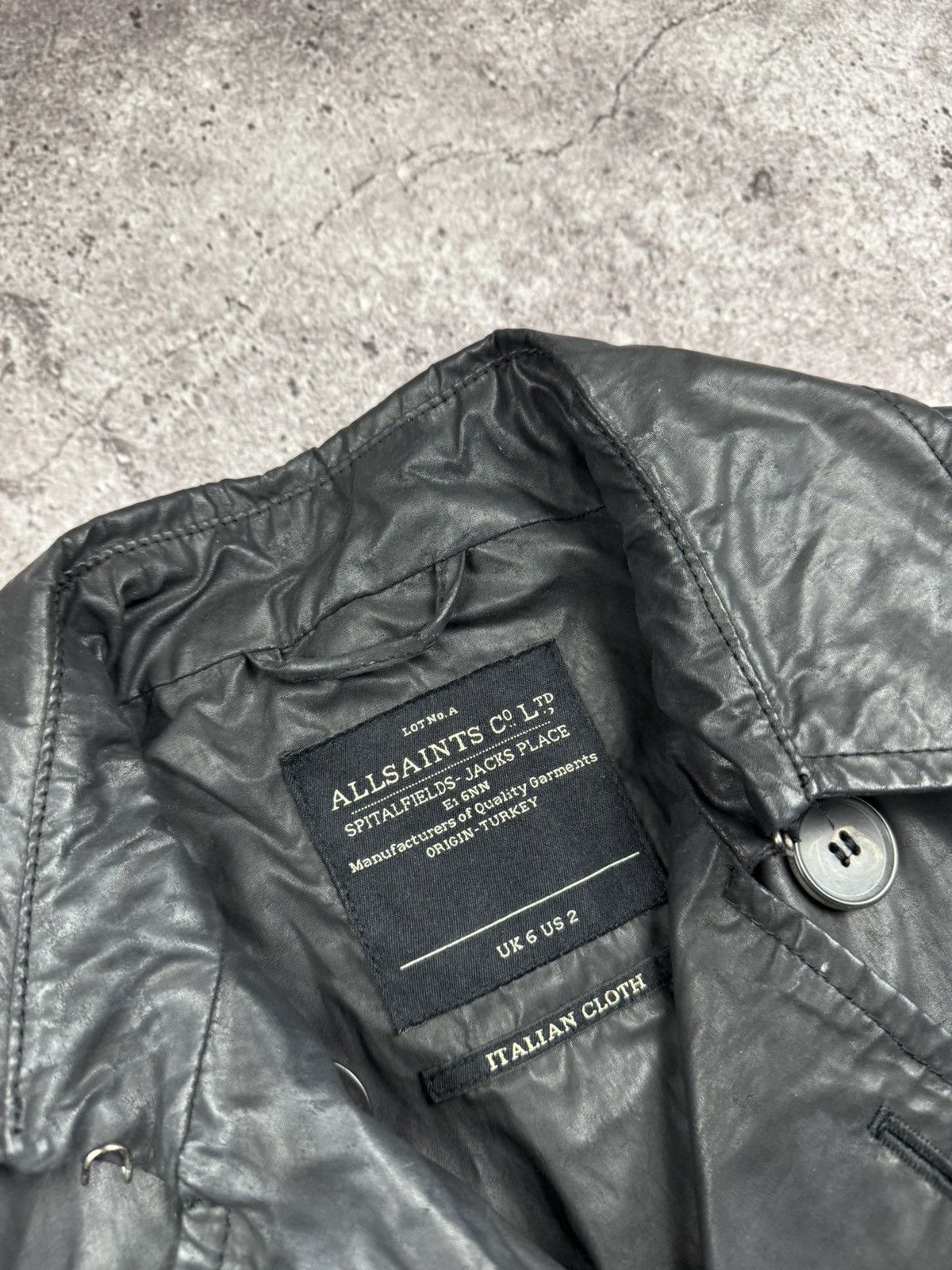 Allsaints Vintage Allsaints Y2K Black Trench coat Size XS / US 0-2 / IT 36-38 - 6 Thumbnail