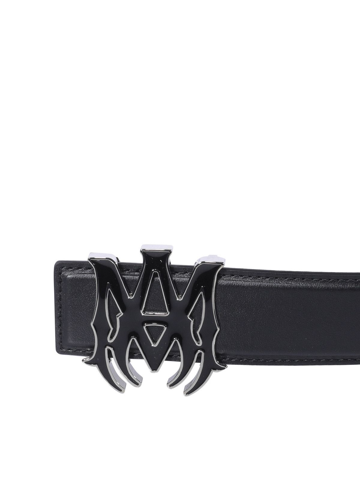 Amiri oc11z0325 Size: 85 / Logo Plaque Belt in Black Size 34 - 3 Thumbnail