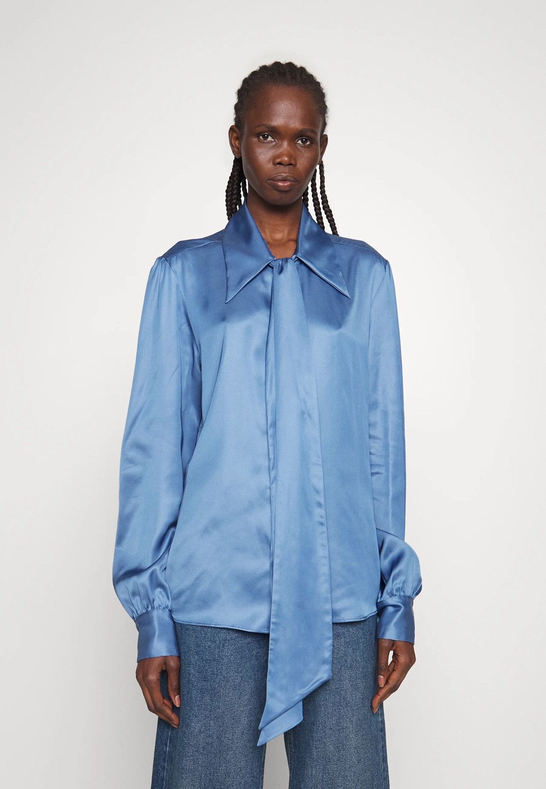 Maison Margiela !DS! SS22 Maison Margiela Bow Blue Viscose Shirt Size L / US 10 / IT 46 - 3 Thumbnail