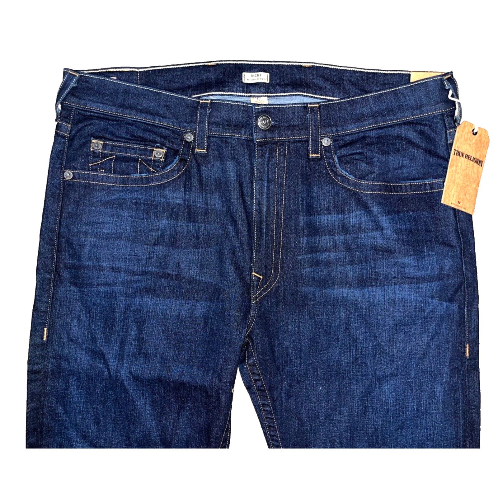 True Religion True Religion Ricky Straight Jeans Wanted Man Dark 42x34 Size US 42 / EU 58 - 8 Thumbnail