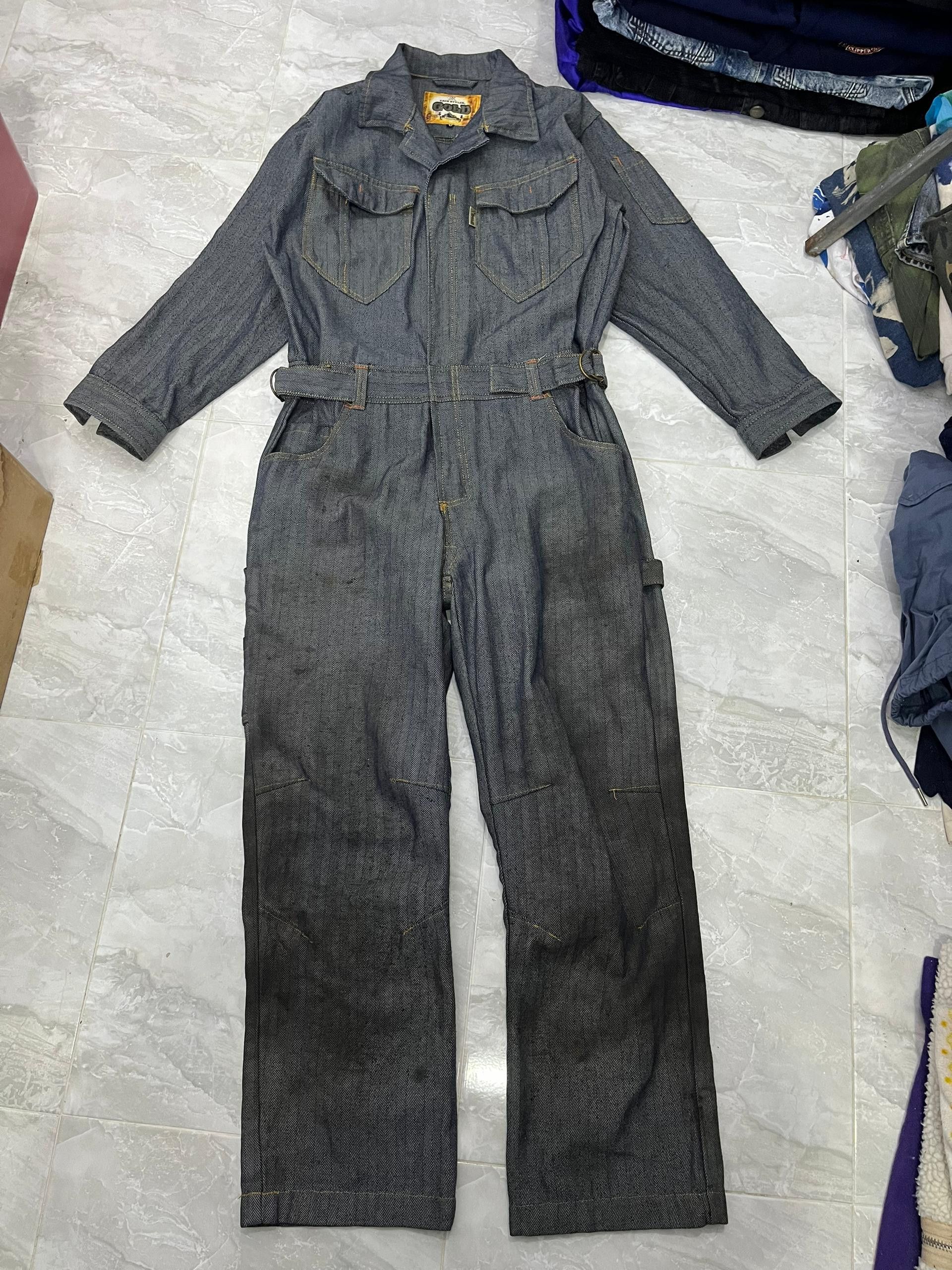 Japanese Brand Zack Styles Gold Herringbone Denim Coverall Size US S / EU 44-46 / 1 - 18 Thumbnail