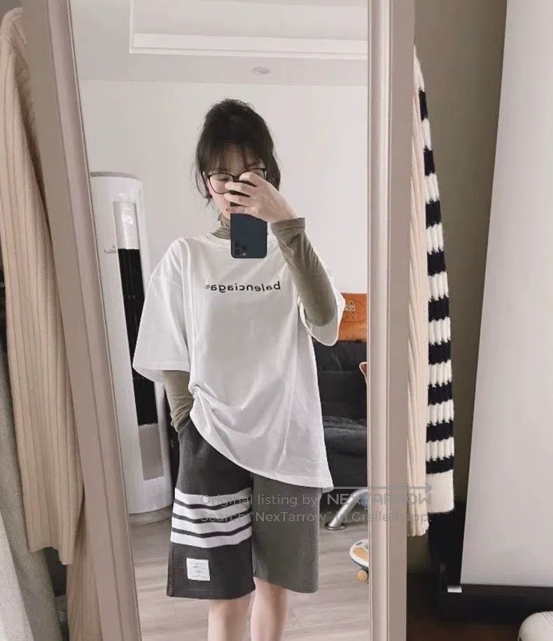 Balenciaga Balenciaga Logo Printed Round Neck Short Sleeve White T-Sh Size US L / EU 52-54 / 3 - 9 Thumbnail