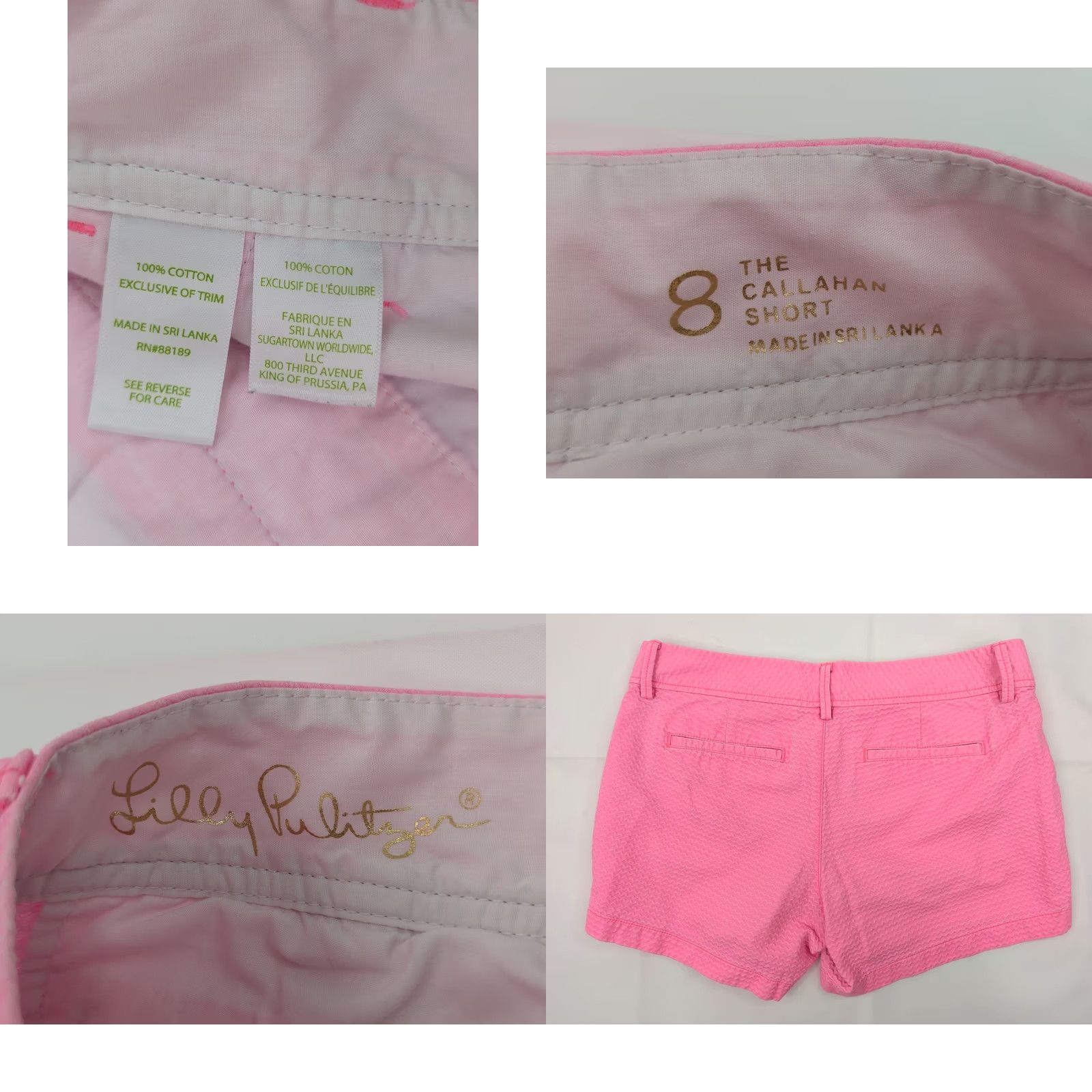 Lilly Pulitzer Lilly Pulitzer Callahan Wave Textured Shorts Women 8 Pink Cotton 34x4 Floral 90s Colorful Preppy Size 30" / US 8 / IT 44 - 8 Thumbnail