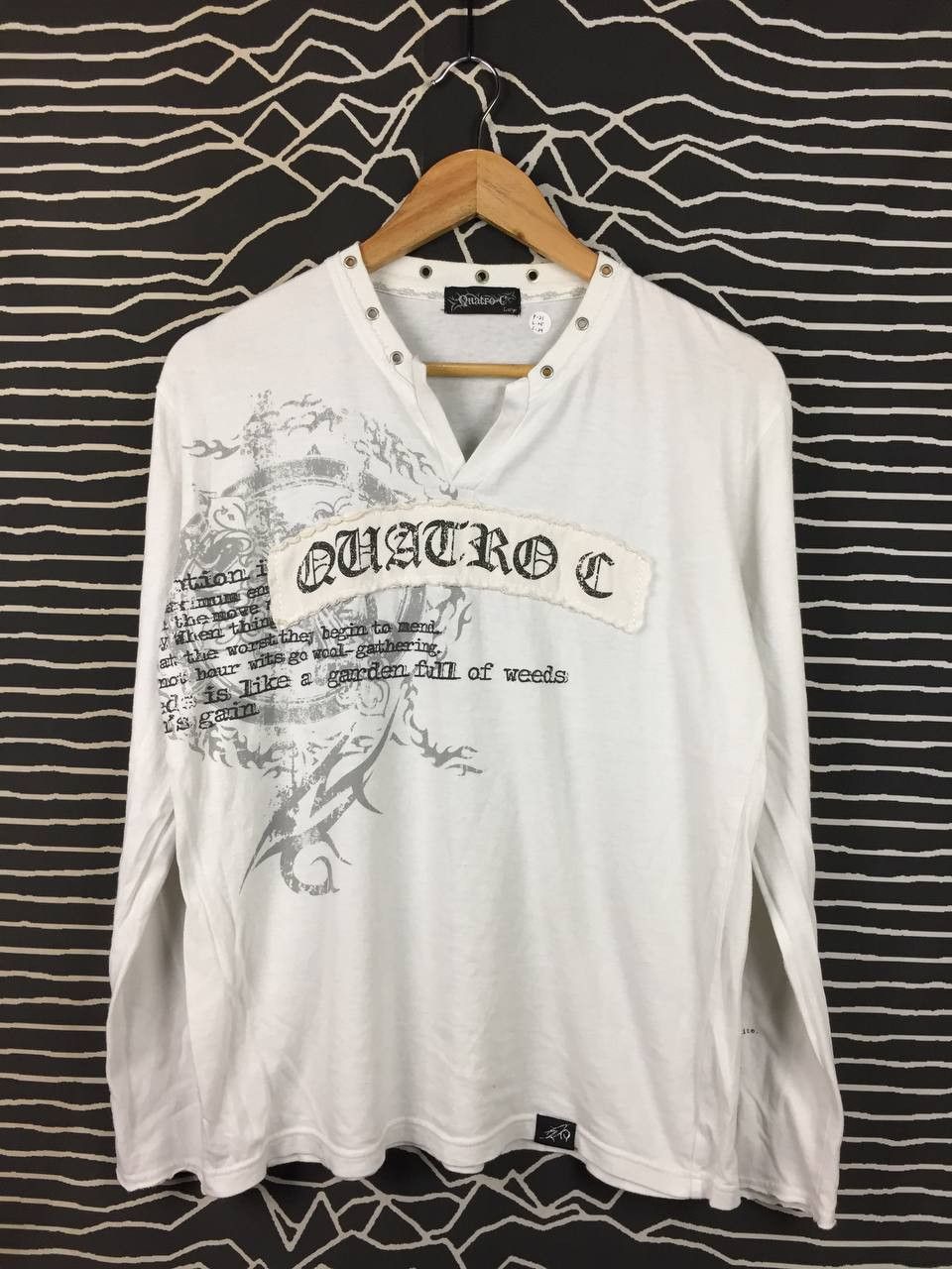 Quatro C Y2K Cyber Grunge Punk Long Sleeve Tee Size L