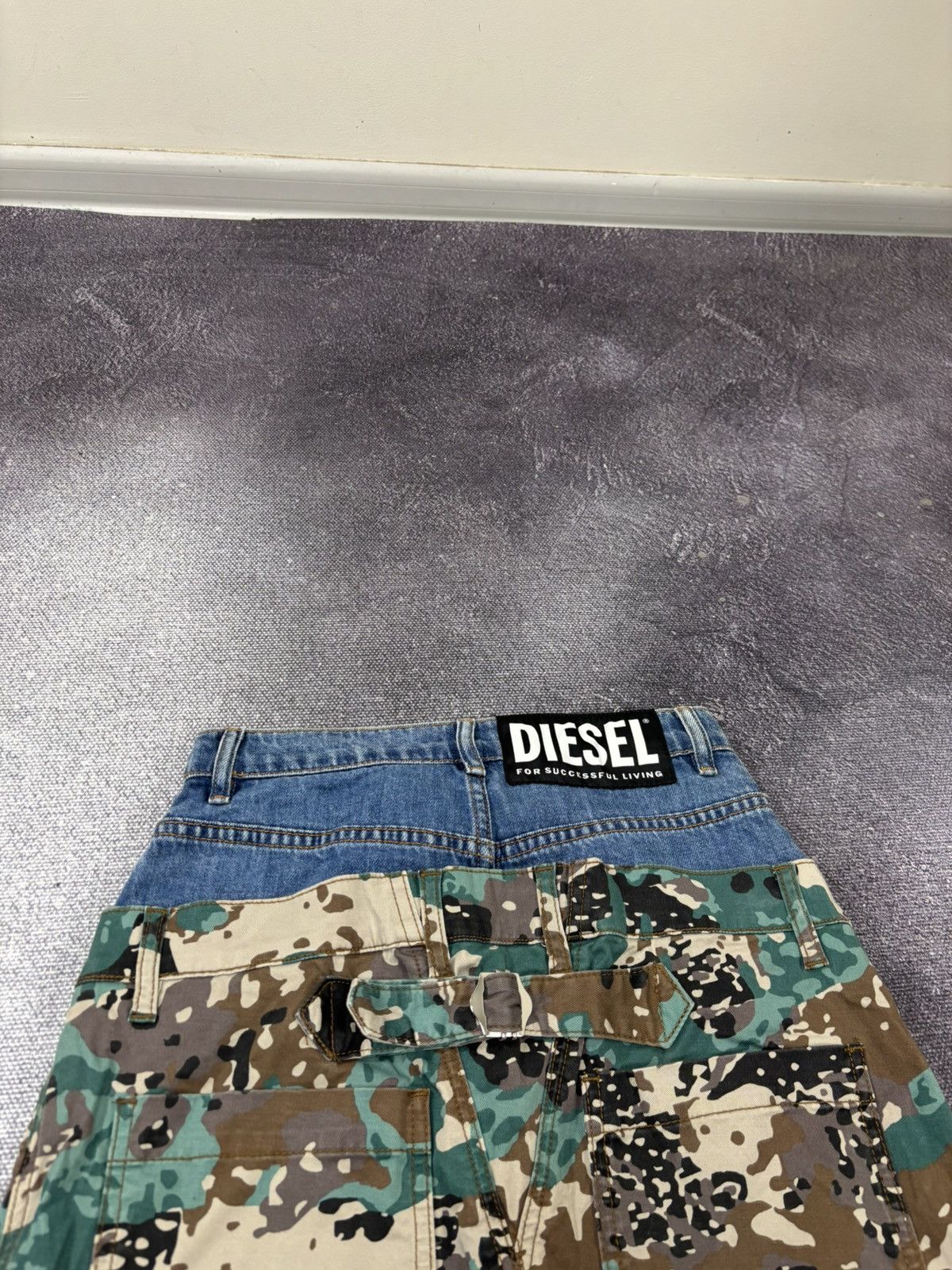 Diesel Diesel O-Cali-A Y2K Utility Denim Camo Layered Mini Skirt Size 24" / US 00 / IT 34 - 16 Thumbnail