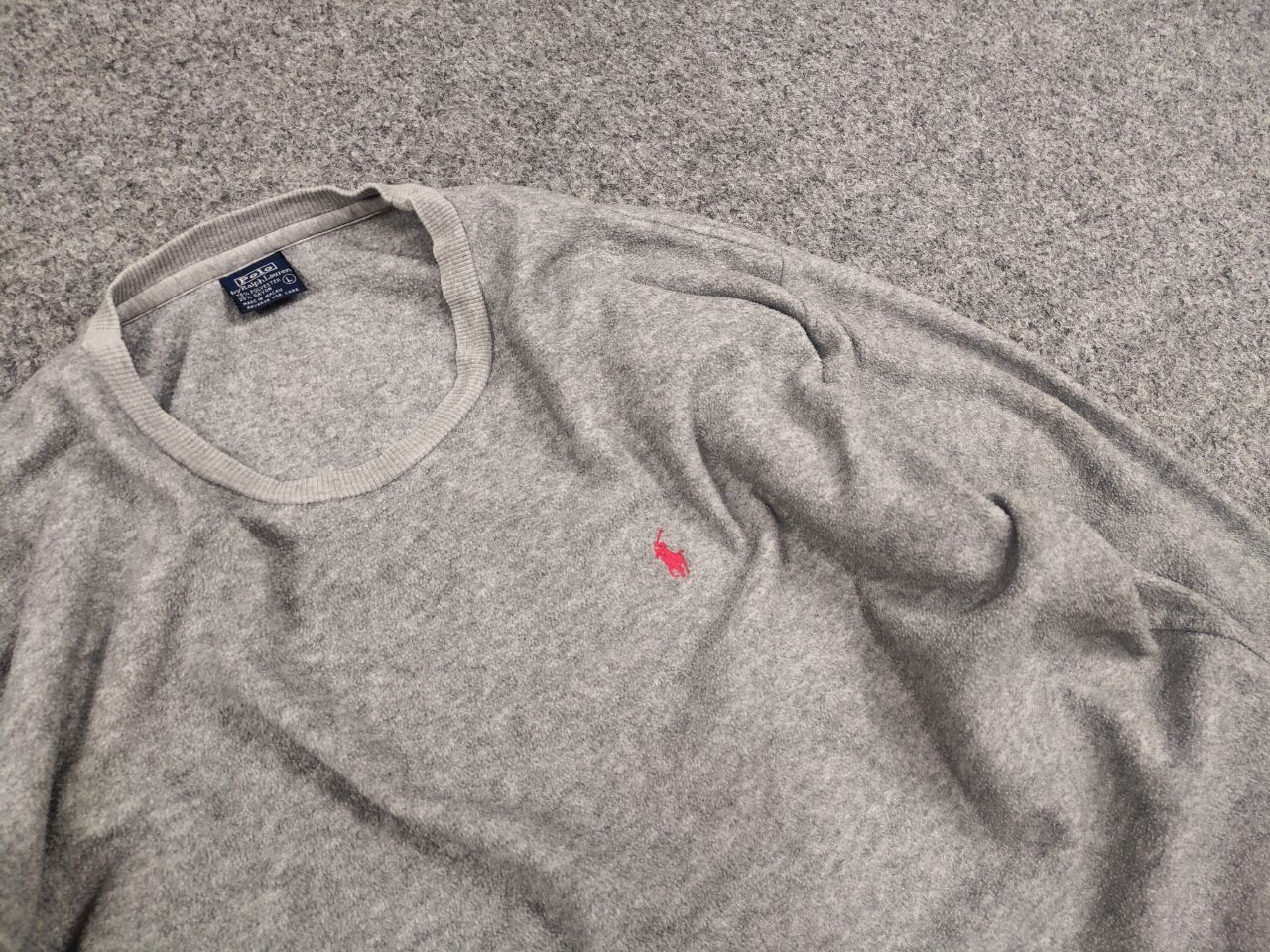 Polo Ralph Lauren Vintage 90's Polo Ralph Lauren Logo Fleece Gray Sweatshirt Size US L / EU 52-54 / 3 - 6 Thumbnail