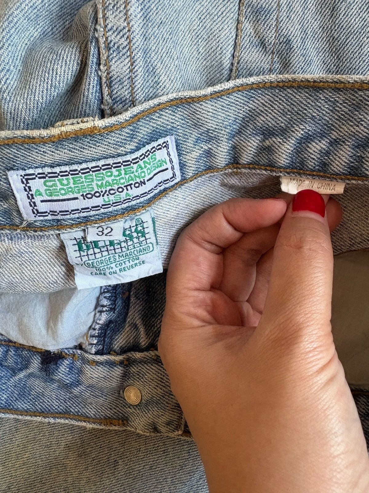 Georges Marciano × Guess Vintage Guess Georges Marciano Blue Wash Distress Baggy Jean Size US 32 / EU 48 - 10 Thumbnail