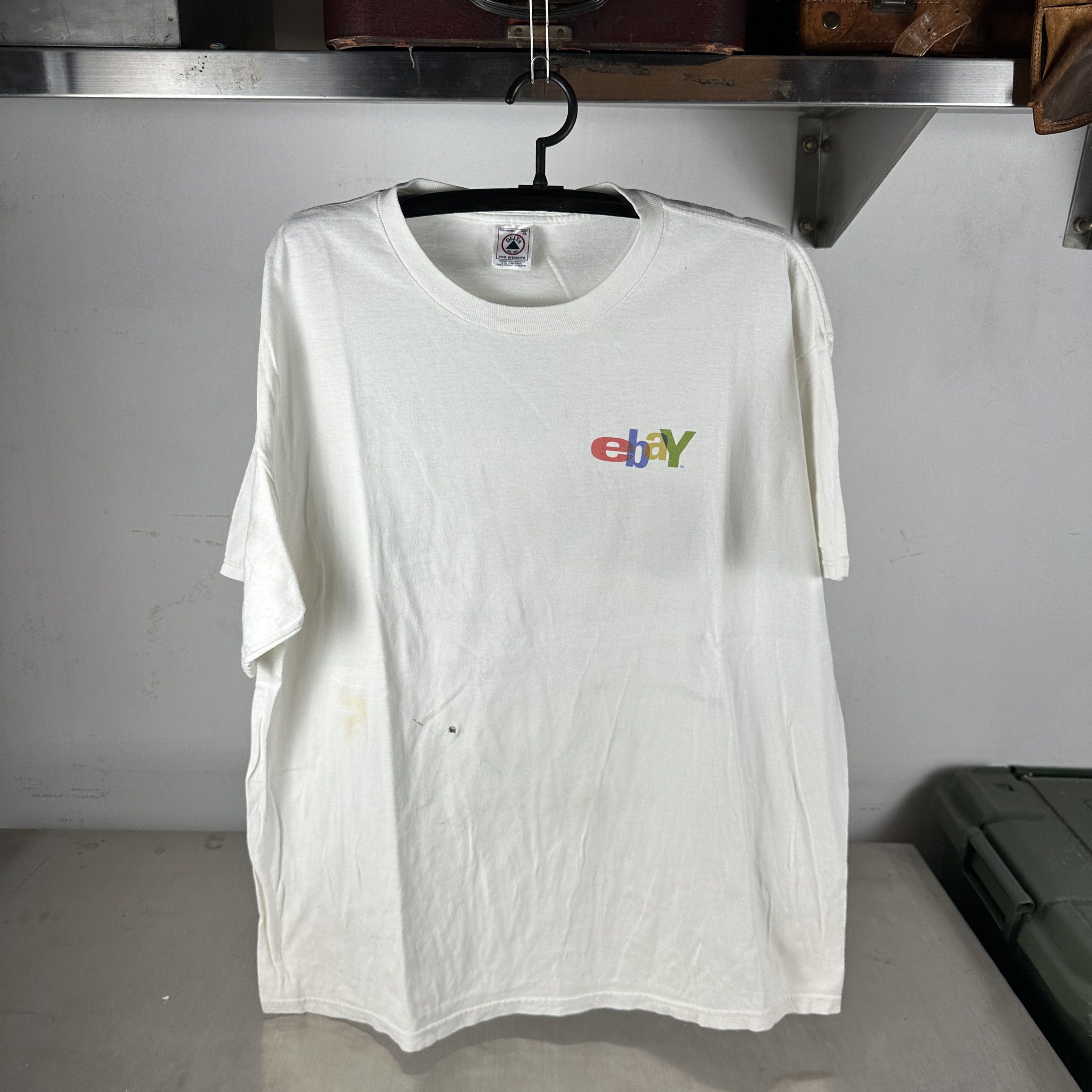 Vintage ​​​​Vintage 90s Ebay Card Happy Hunting Promo T-shirt Size US XL / EU 56 / 4 - 2 Thumbnail