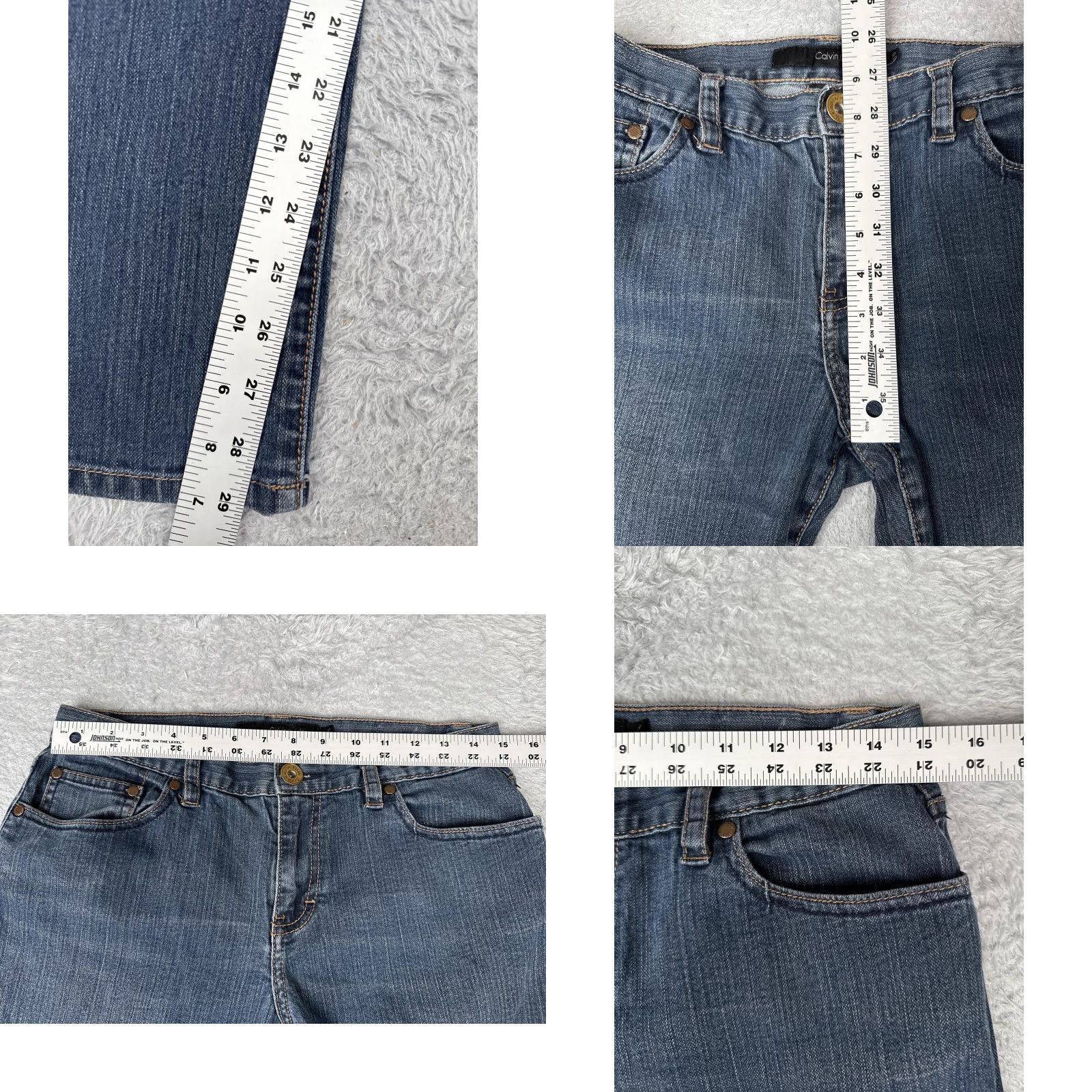 Calvin Klein Calvin Klein Jeans Womens 10 Blue Straight Leg Stretch Denim Embellished Pockets Jeans Size 32" / US 10 / IT 46 - 8 Thumbnail