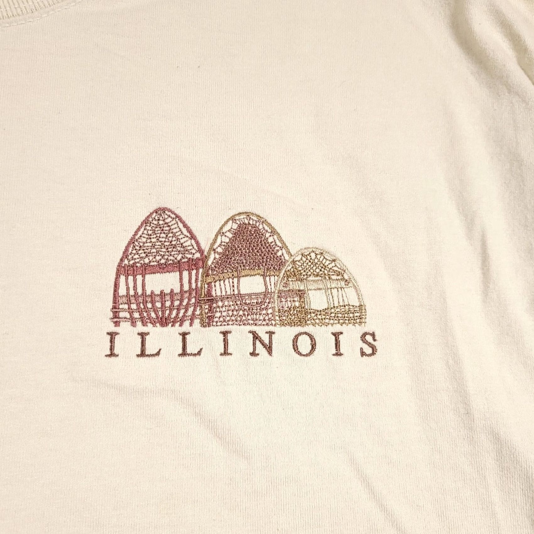 Vintage VINTAGE Camp David T Shirt Mens XL Ivory Embroidered Illinois Tee 90s Size US XL / EU 56 / 4 - 4 Thumbnail