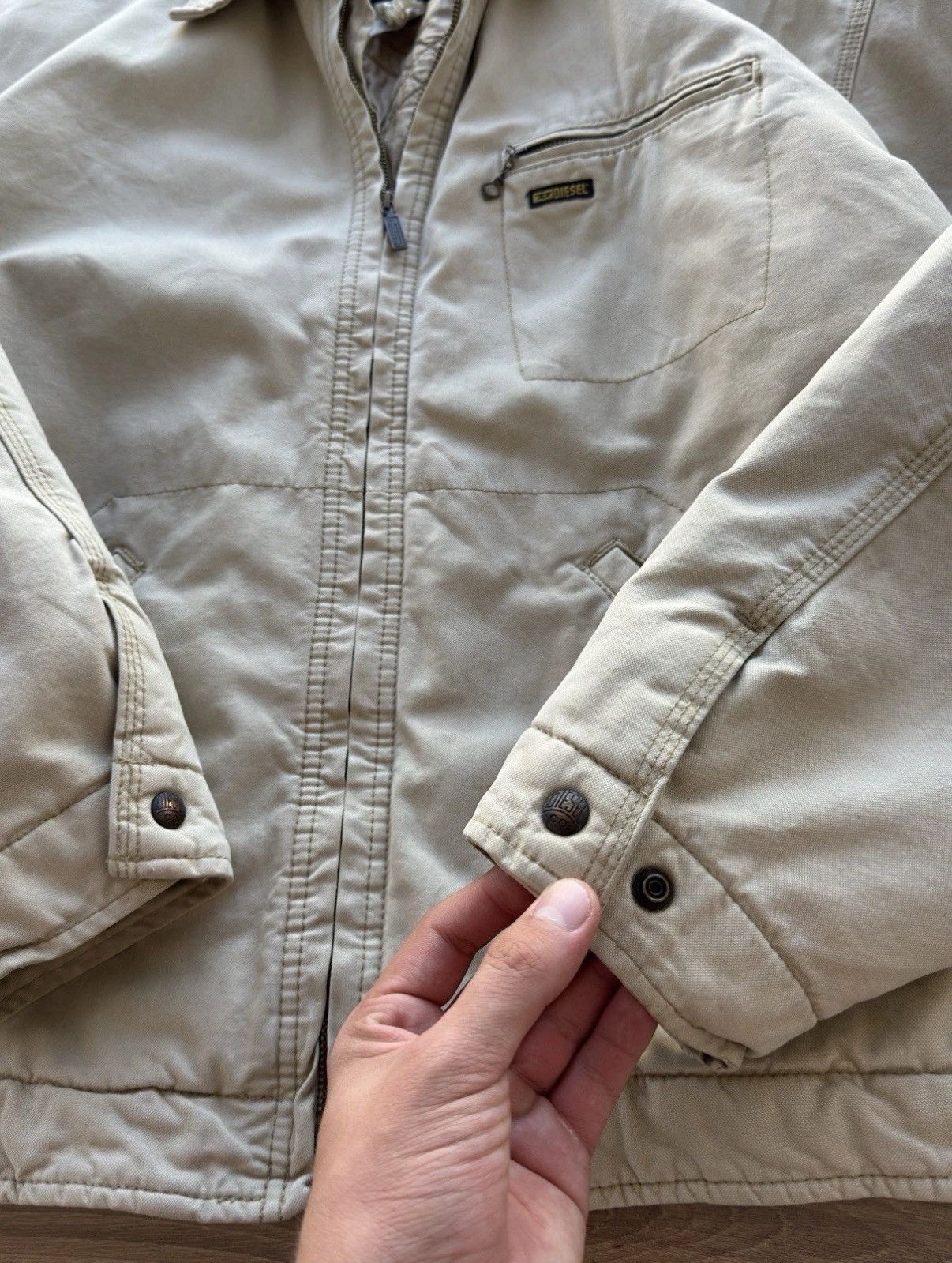 Diesel DIESEL VINTAGE DETROIT RETRO 90s BEIGE JACKET SIZE XL MEN Size US XL / EU 56 / 4 - 4 Thumbnail