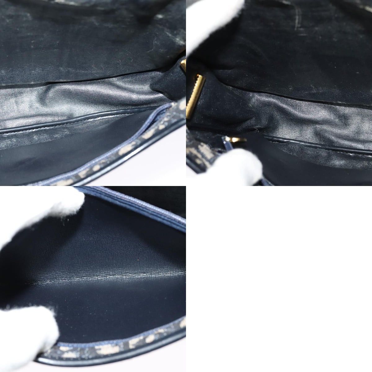 Dior DIOR Trotter Canvas Shoulder Bag Navy Gold Size ONE SIZE - 12 Thumbnail