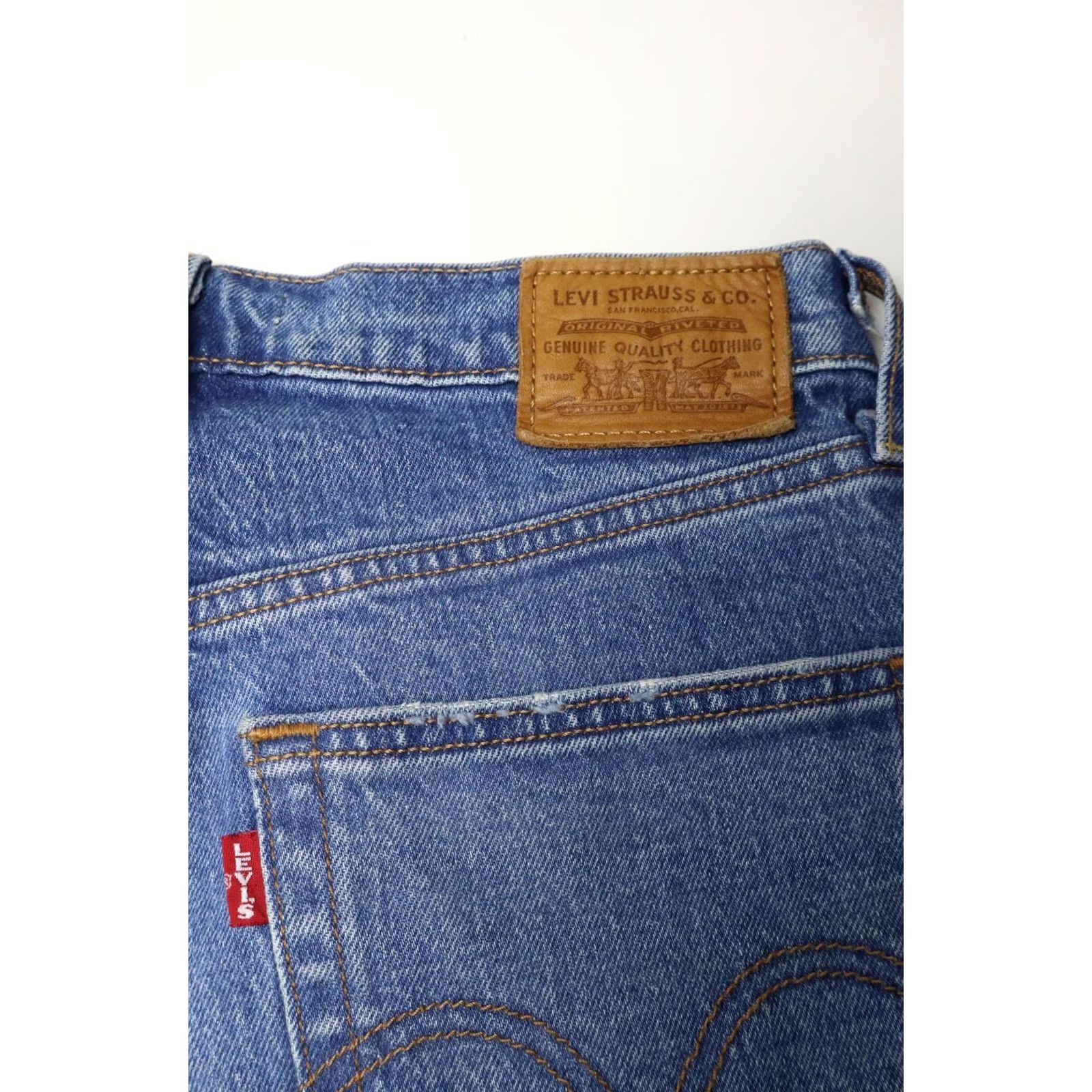 Levi's LEVI'S Ribcage Straight Jeans Women's W27/L27 Fade Whiskers Wide Leg Denim Jeans Size 27" / US 4 / IT 40 - 5 Thumbnail