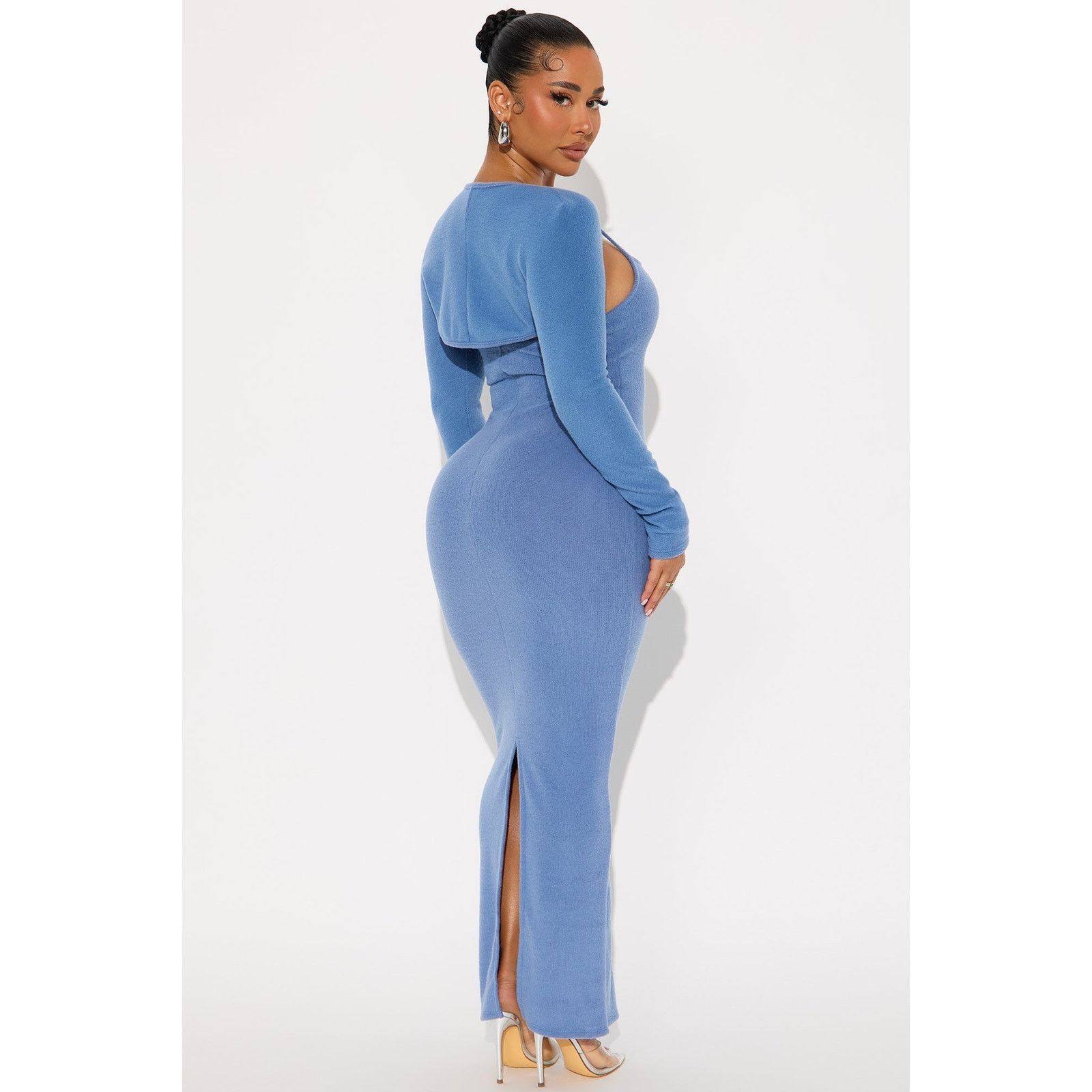 Other No Rush Sweater Maxi Dress - Dusty Blue - Size 3X Size 3XL / US 20-22 - 3 Thumbnail