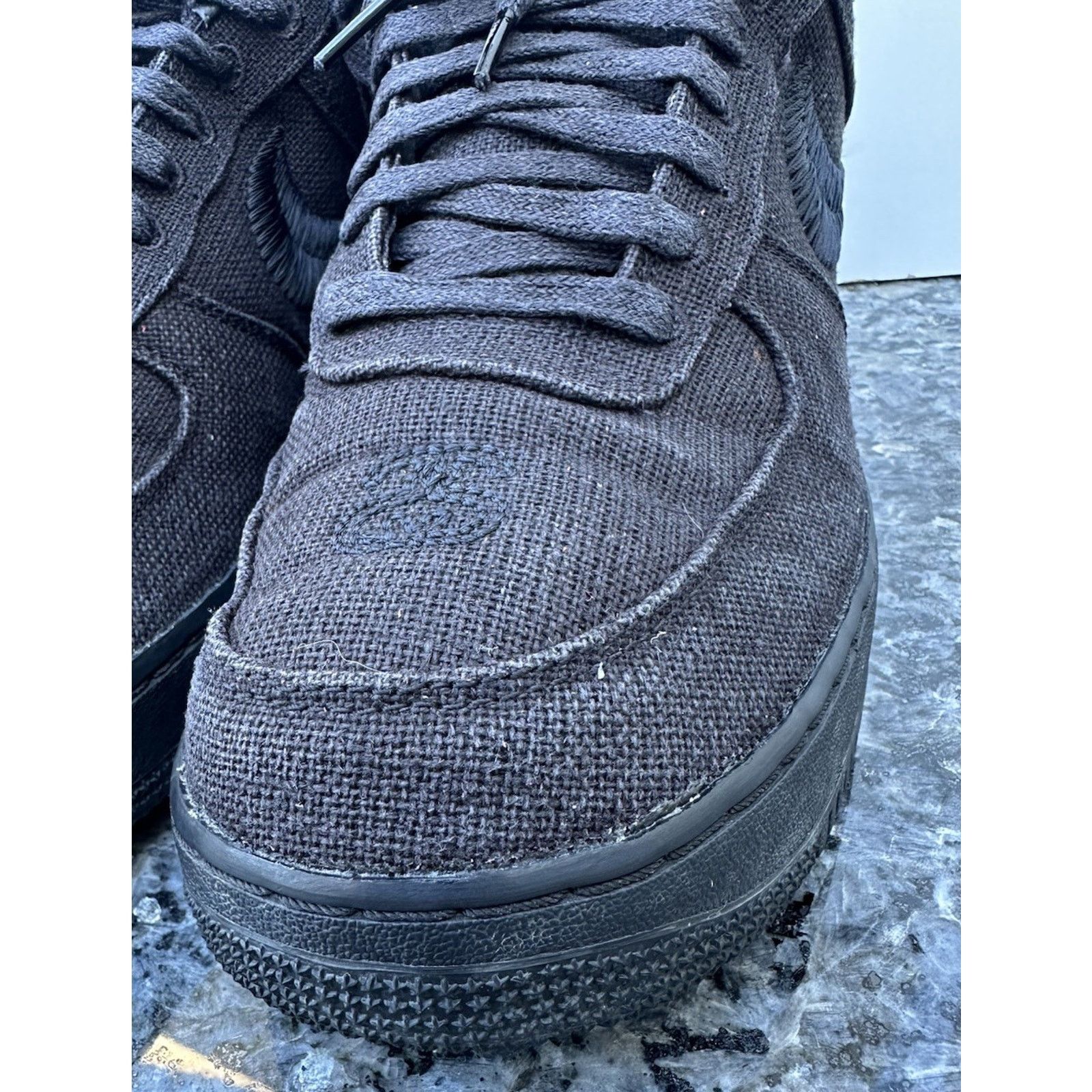 Nike Stussy x Nike Air Force 1 Low Triple Black (VNDS) - Size 12 Size US 12 / EU 45 - 4 Thumbnail
