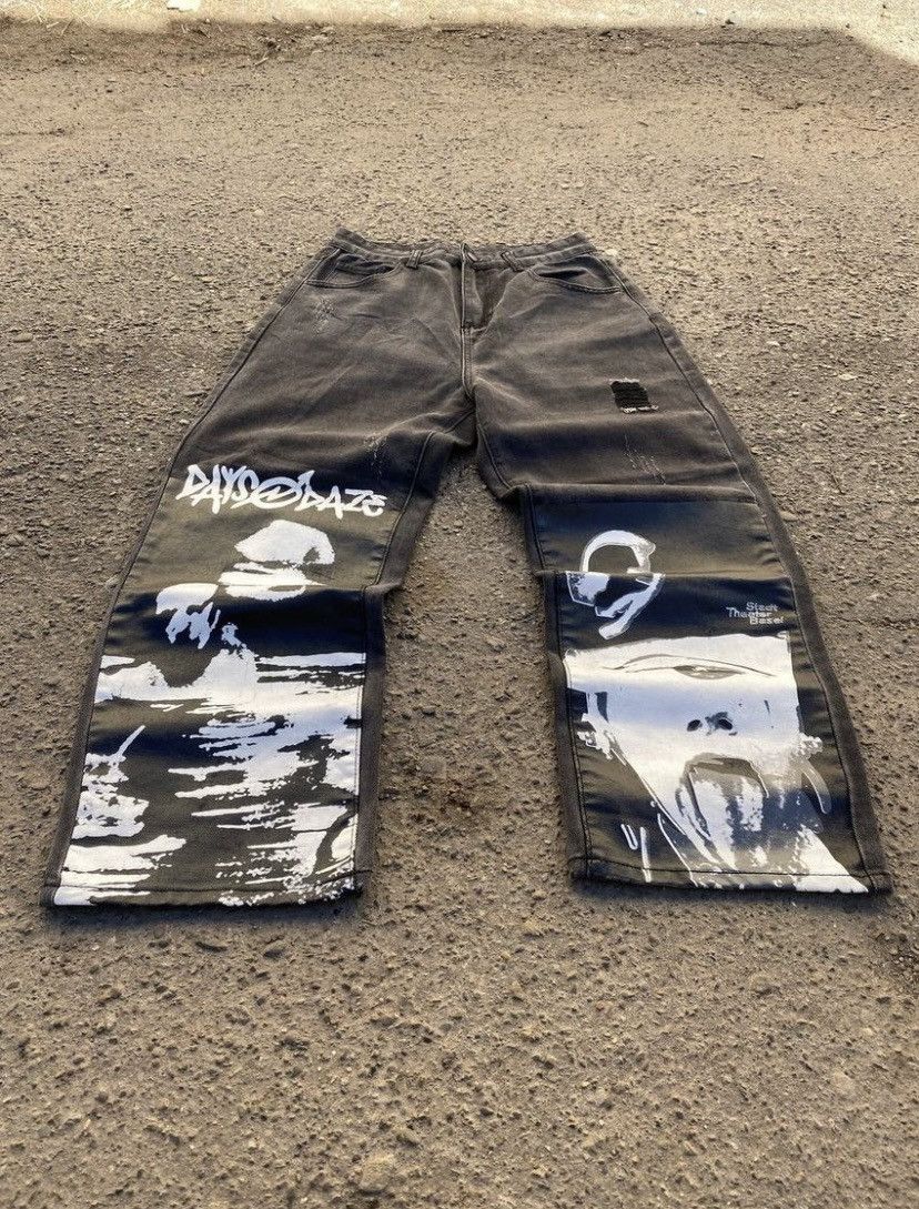 Japanese Brand × Vintage Japanese Baggy Tornado Mart style y2k Pants Jeans Size US 30 / EU 46 - 1 Thumbnail