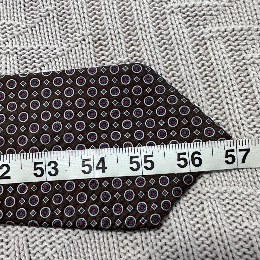 Mario Valentino Vintage Mario Valentino brown geometric print tie Size ONE SIZE - 4 Thumbnail