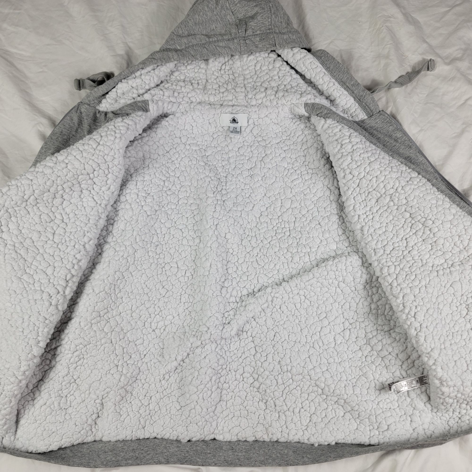 Disney Disney Mickey Mouse Womens 2X Gray Sherpa Lined Full Zip Hoo Size XXL / US 16-18 / IT 52-54 - 3 Thumbnail