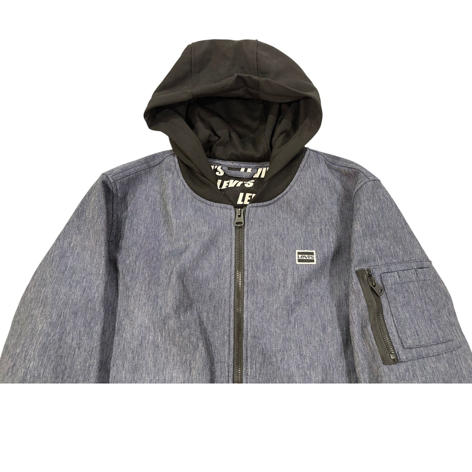 Levi's *R40 LEVI'S Men's Softshell Bomber Jacket Denim Blue Medium Size US M / EU 48-50 / 2 - 5 Thumbnail