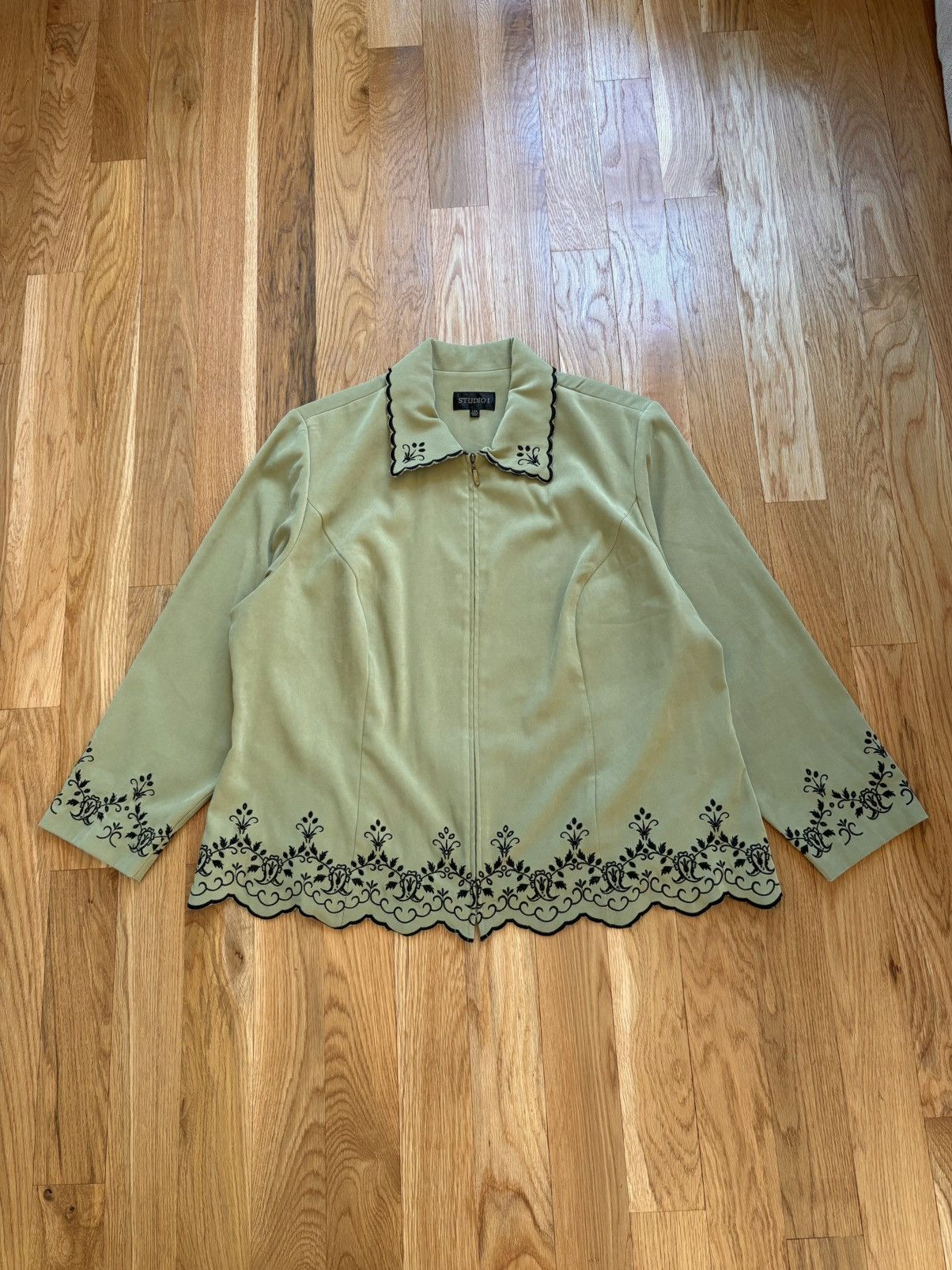 Other Studio I Vintage 90s Sage Green Paisley Floral Jacket L Size US L / EU 52-54 / 3 - 1 Thumbnail