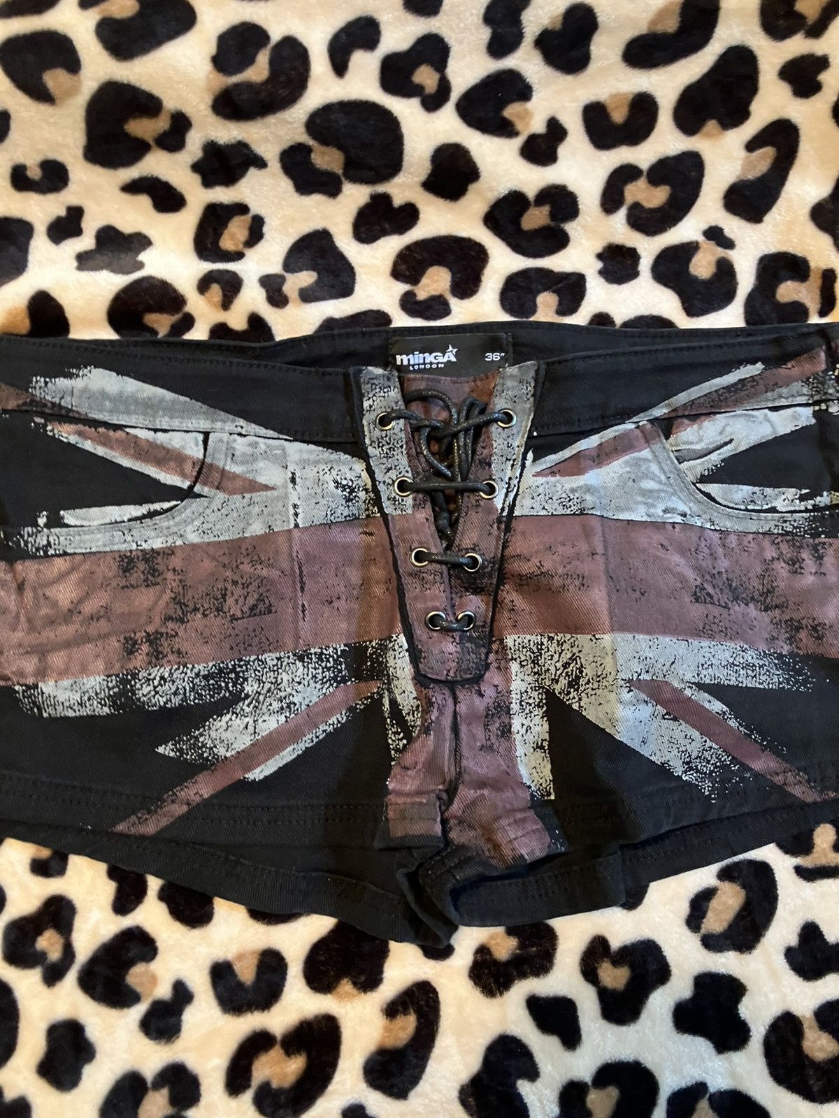 Minga London Union Jack Print Hot Pants Size 36" / US 14 / IT 50 - 1 Thumbnail
