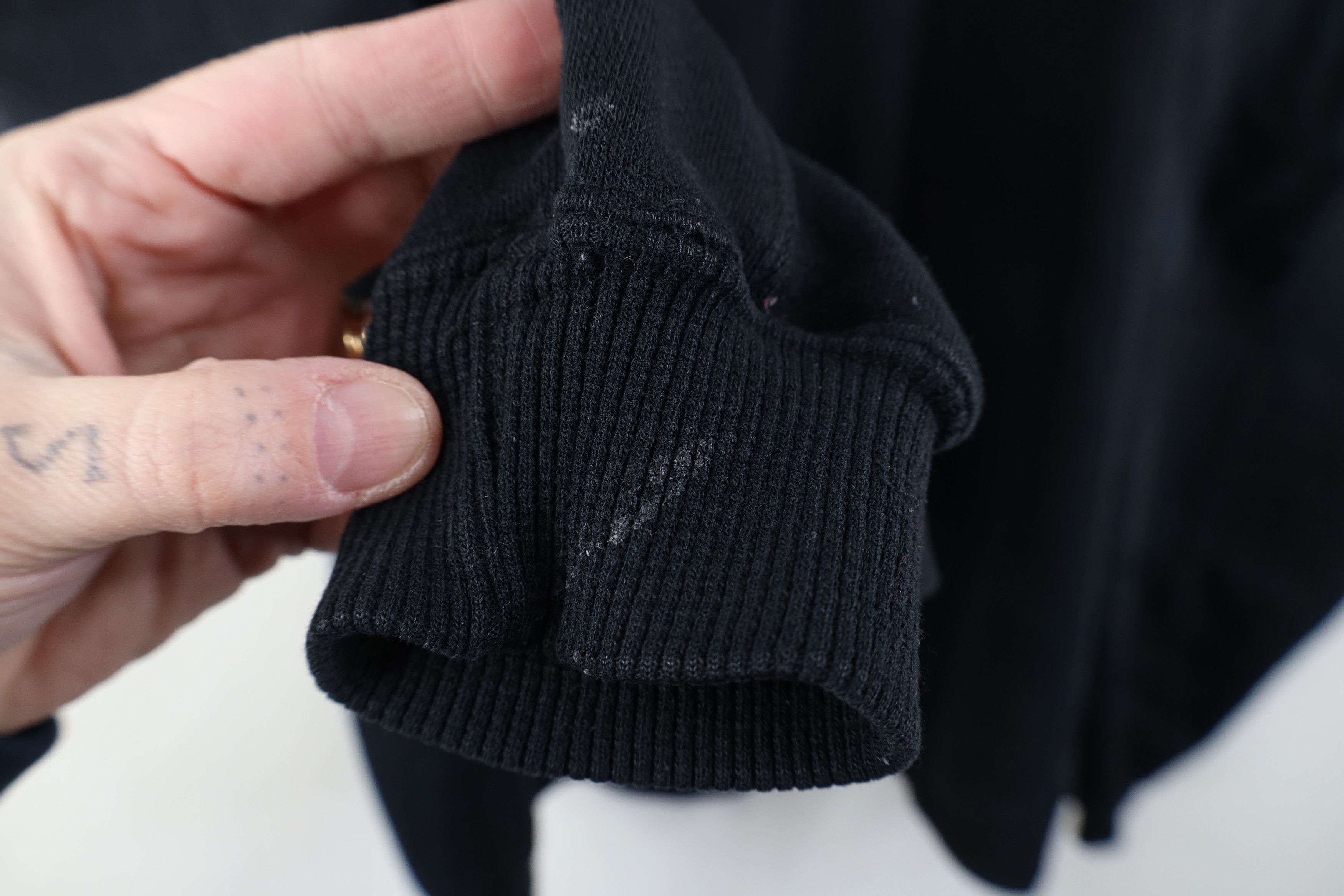 Vintage Vintage 90s Streetwear Henley Pullover Sweatshirt Black Size US XL / EU 56 / 4 - 9 Thumbnail