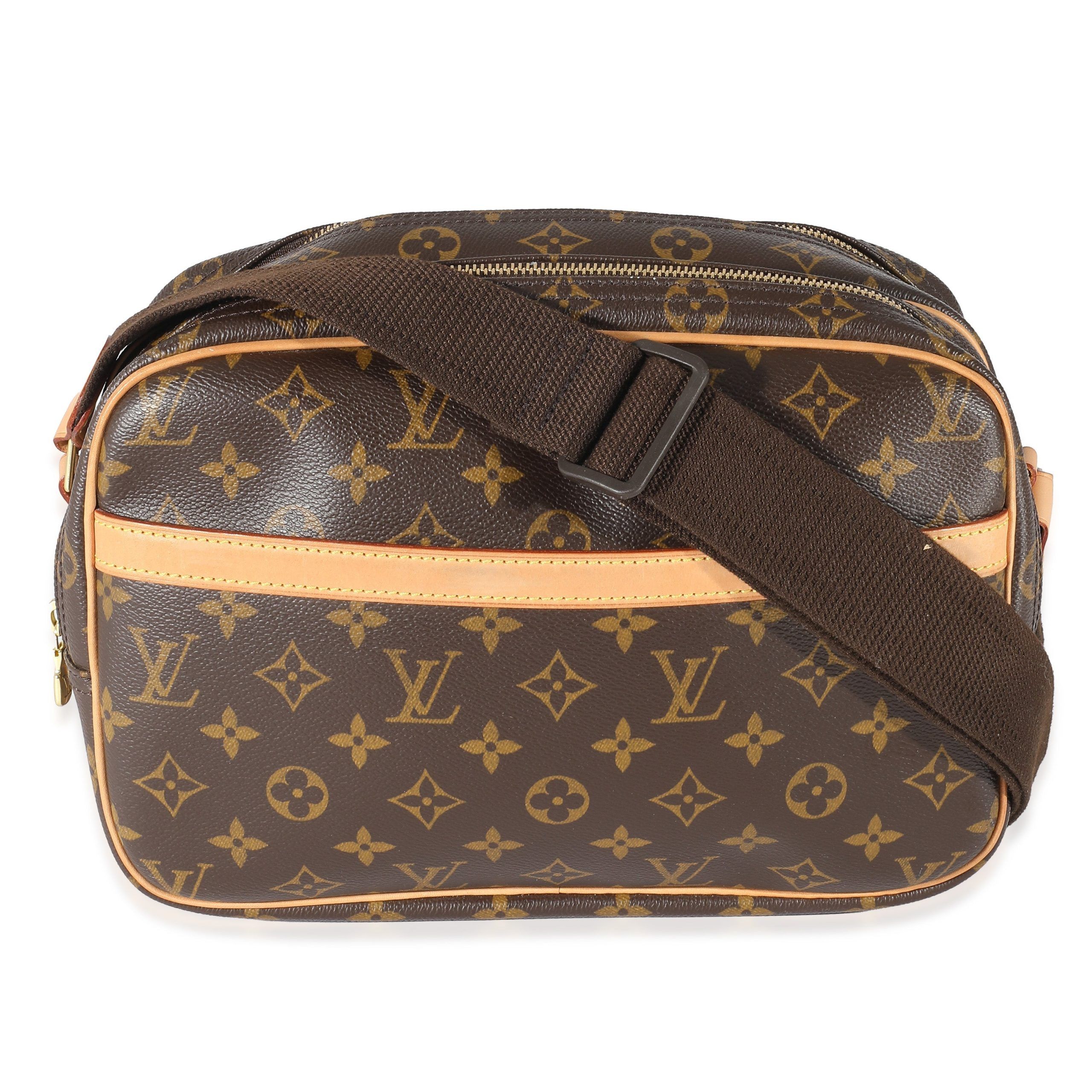image of Louis Vuitton Monogram Canvas Reporter Pm in Brown, Women's