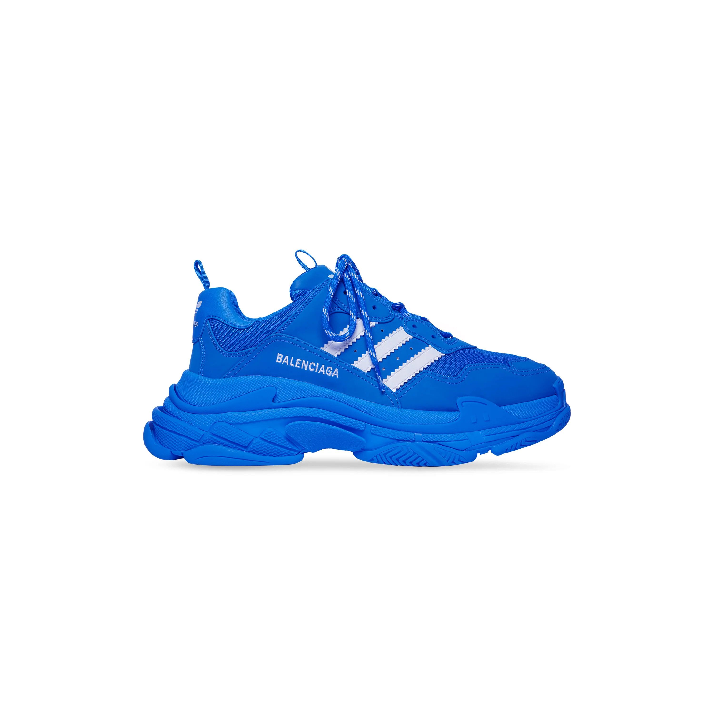image of Balenciaga O1In1G0324 Adidas Triple S Sneakers In Blue & White in Blue/White, Women's (Size 10)