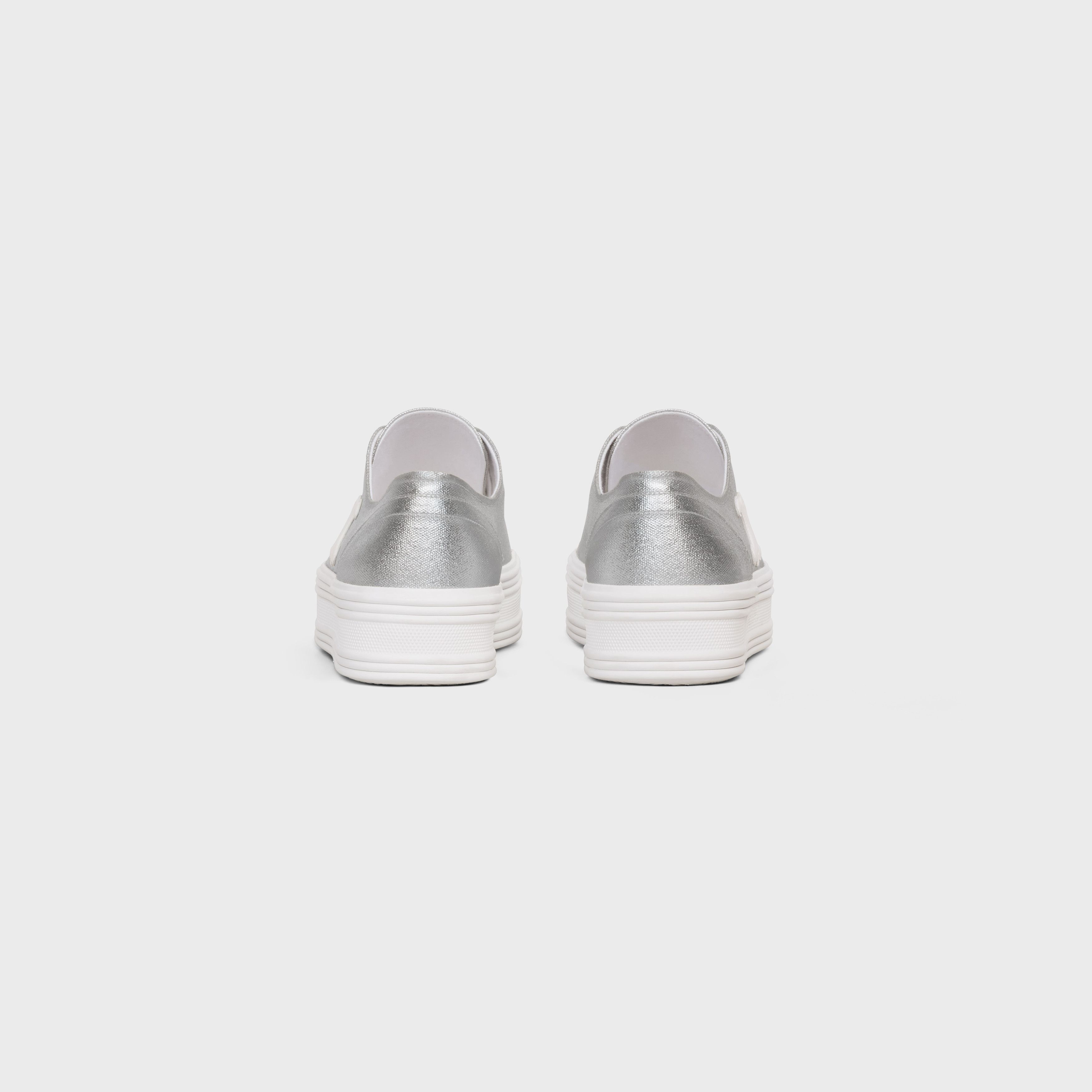 Celine o1bcso1str0924 Low Lace-up Sneaker Triomphe Patch Metallic Size US 9 / EU 42 - 3 Thumbnail