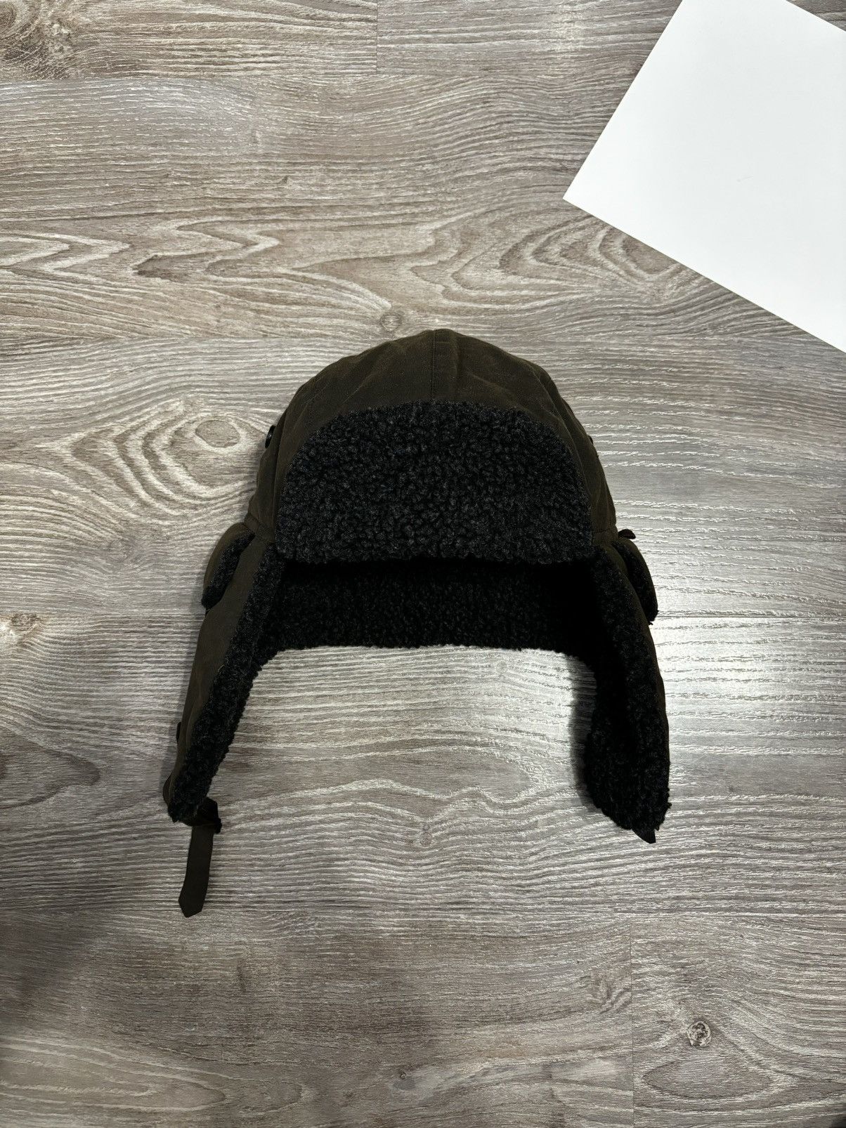 Barbour × Vintage Barbour Wax Cotton Trapper Hat Size ONE SIZE - 3 Thumbnail