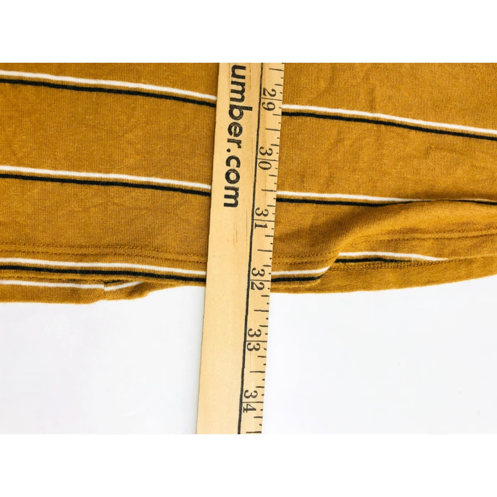 Vintage Maurices Dress Shirt Dress Women's M Light Brown Long Sleeve Boatneck Striped Pockets Size M / US 6-8 / IT 42-44 - 7 Thumbnail