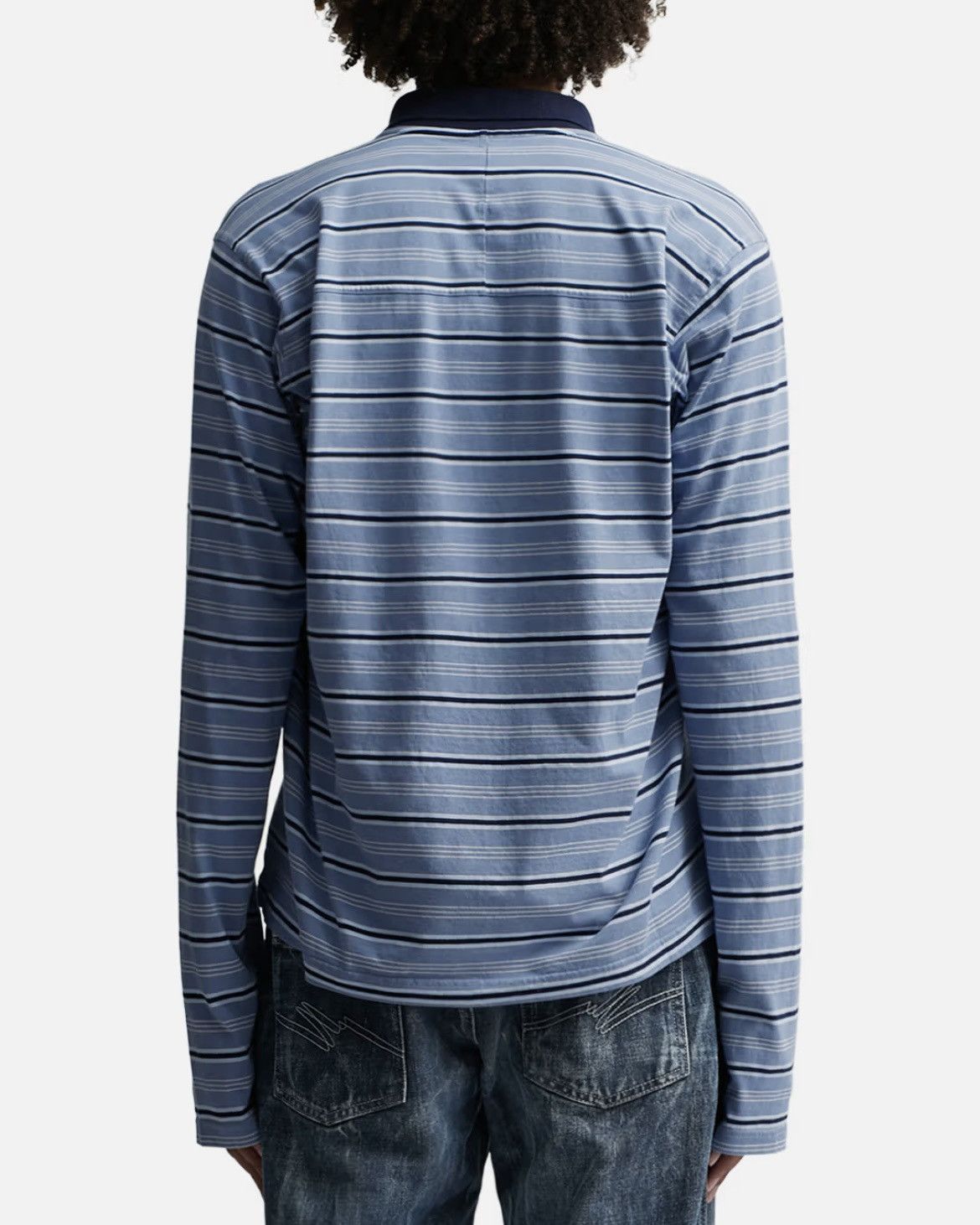 Martine Rose Pulled neck striped LS polo shirt Size US L / EU 52-54 / 3 - 3 Thumbnail