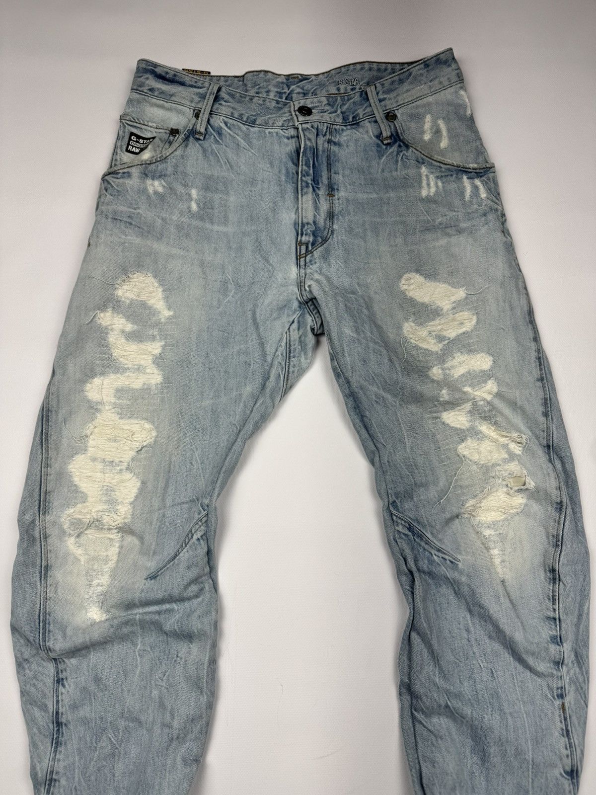 G-Star Vintage G-Star Raw Distressed Banana Cut Jeans Size US 31 - 5 Thumbnail