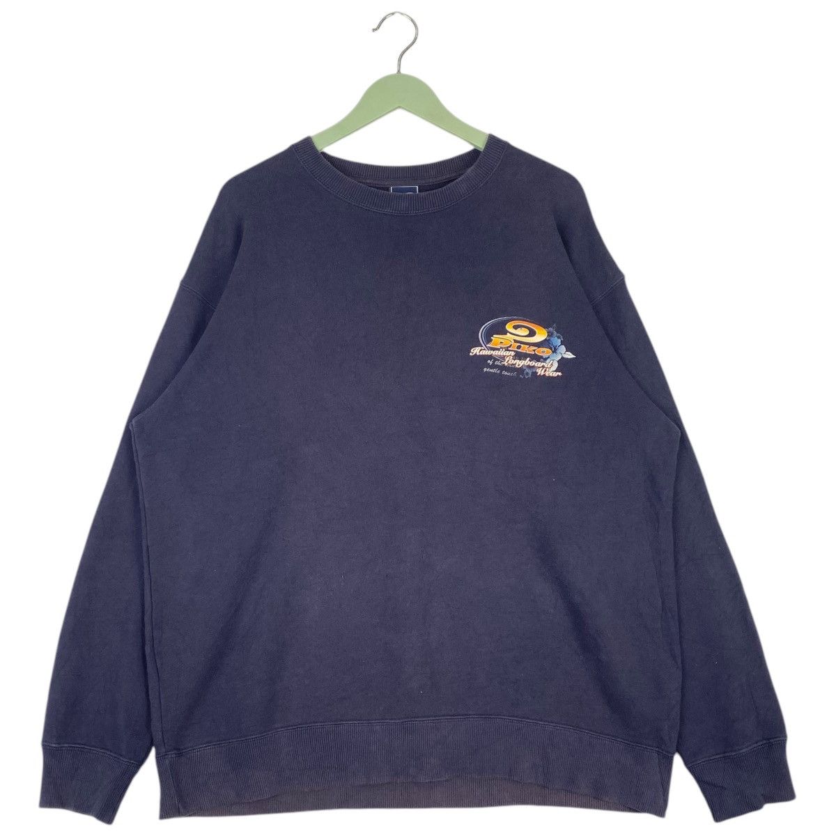Designer × Vintage Vintage Piko Hawaiian Crewneck Sweatshirt Navy Blue Size L Size US L / EU 52-54 / 3 - 1 Thumbnail