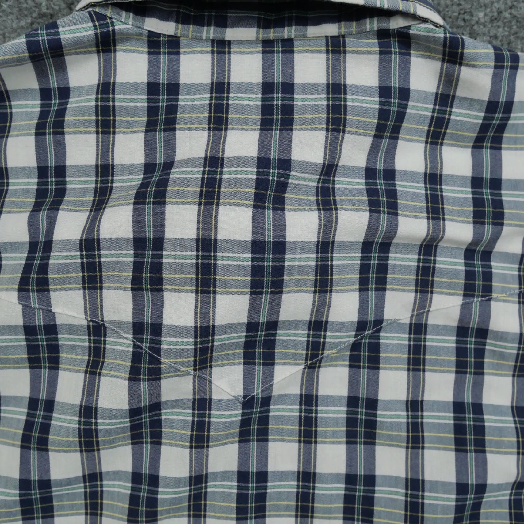 Vintage VINTAGE Flying Ranchwear Shirt Mens 17.5 White Blue Plaid Pearl Snap 90s Western Cowboy Pockets Size US XXL / EU 58 / 5 - 7 Thumbnail