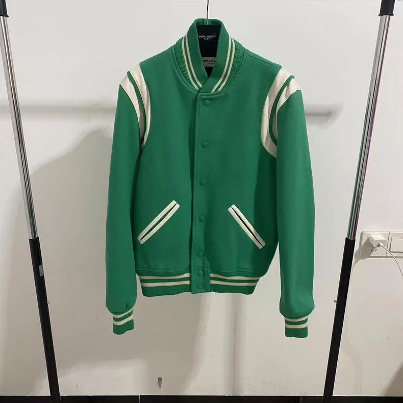 Saint Laurent Paris Saint Laurent Green and White Baseball