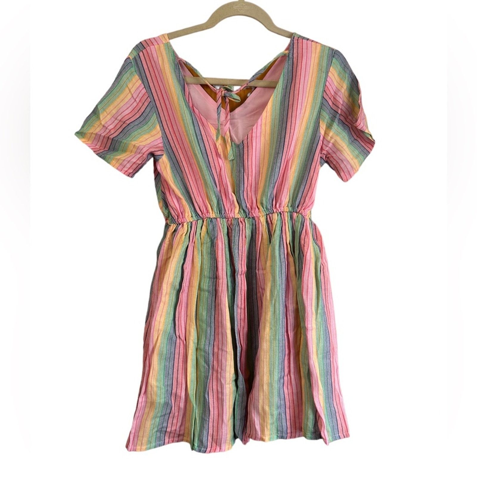 Other NWT DAISY STREET MINI SMOCK RAINBOW DRESS Size S / US 4 / IT 40 - 2 Thumbnail