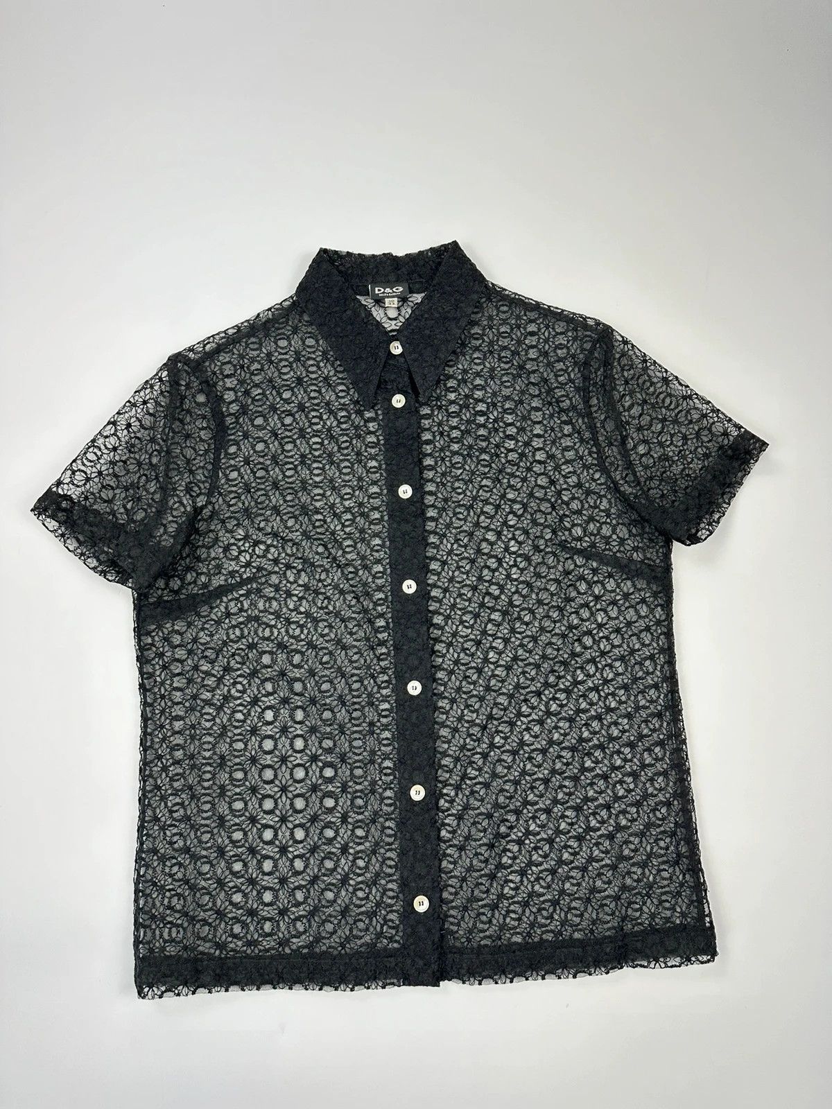 Dolce & Gabbana Dolce & Gabbana 00’s Laces Mesh See Trough Black Shirt Size US S / EU 44-46 / 1 - 1 Thumbnail