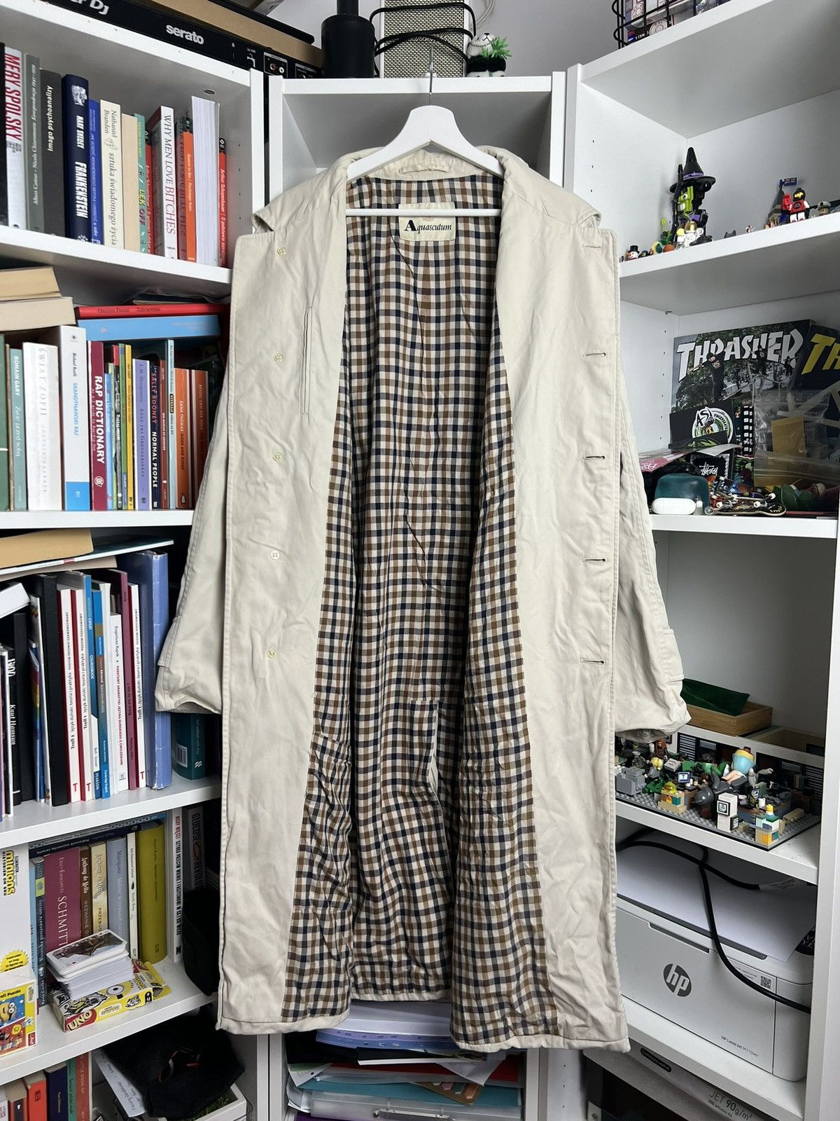 Aquascutum × Designer Vintage y2k Aquascutum checked trench coat jacket XL designer Size US XL / EU 56 / 4 - 1 Thumbnail