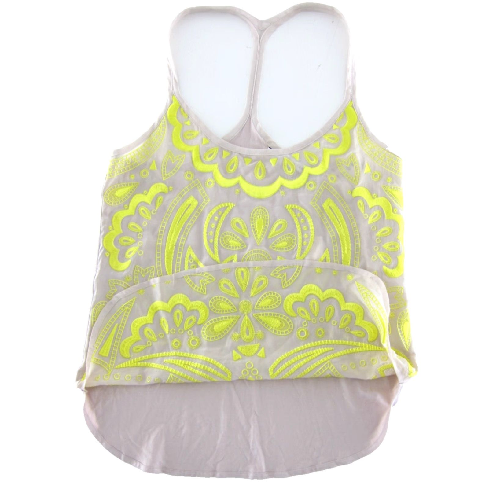 Trina Turk VINTAGE NWT Trina Turk Embroidered Tank Top Blouse T-Back Tank Small Yellow Size S / US 4 / IT 40 - 4 Thumbnail
