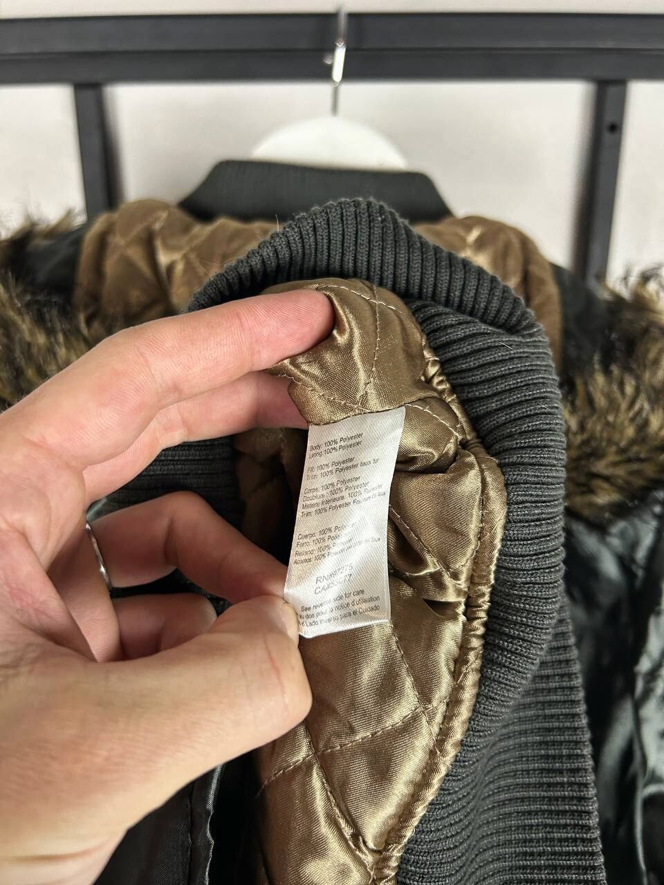Fox Racing Fur Trim Bomber Jacket Y2K Military Patch Nylon Black Size US M / EU 48-50 / 2 - 9 Thumbnail