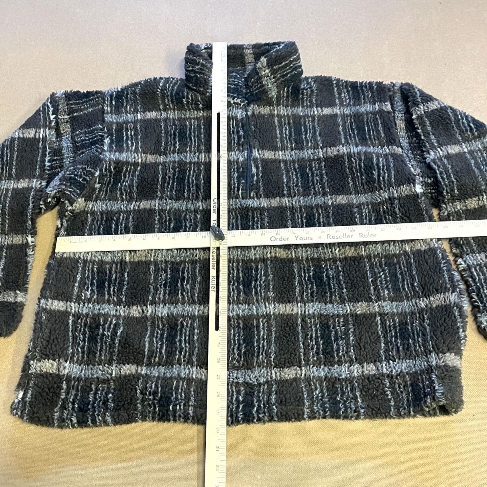 Vintage VINTAGE Black Ice Pullover Sweater Mens XL Gray Plaid Fuzzy Sherpa Fleece Made USA Size US XL / EU 56 / 4 - 5 Thumbnail