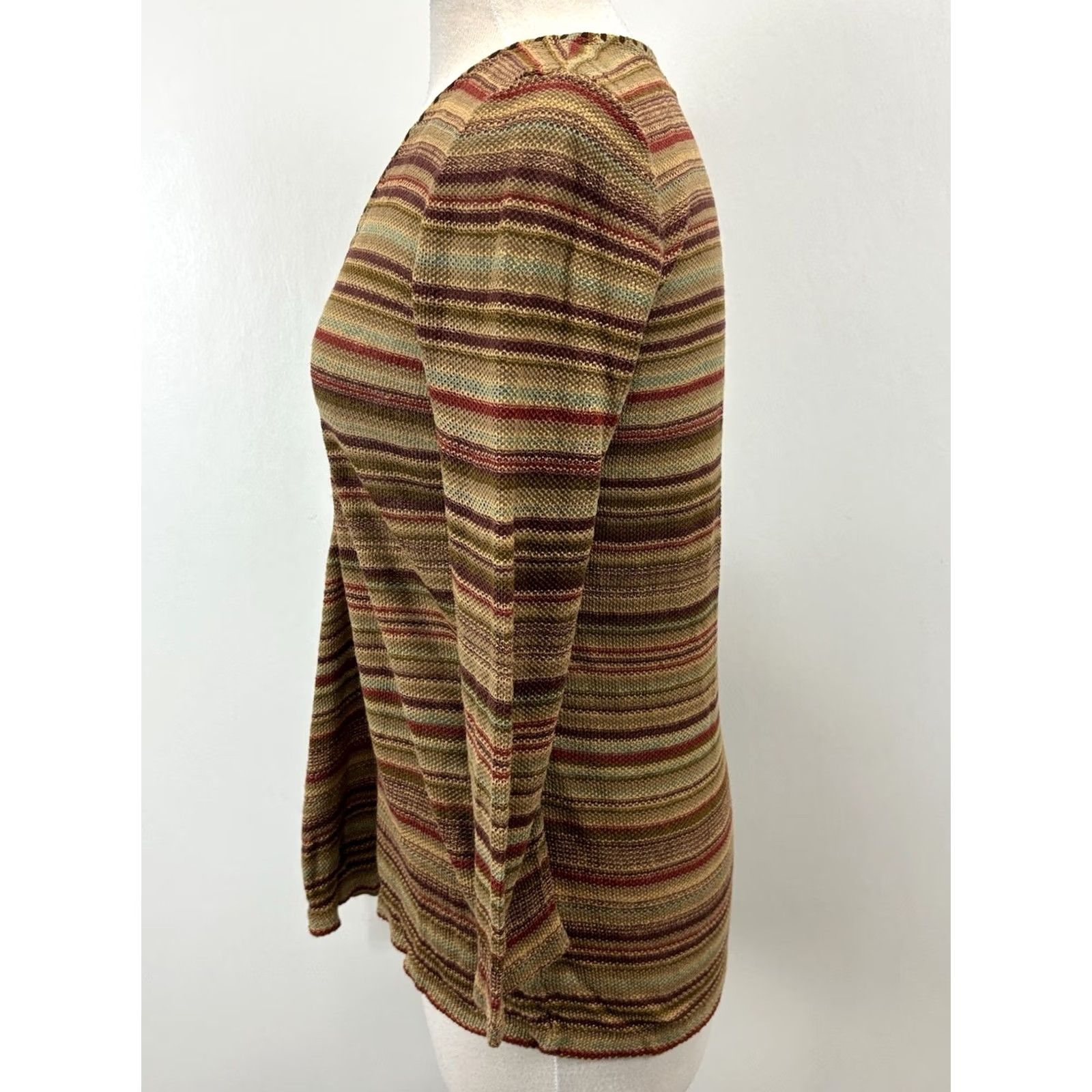 Ralph Lauren Ralph Lauren Jeans Co Cardigan Sweater Women’s M Linen Blend Multicolor Aztec Southwestern Knit Striped Boho Modern Size M / US 6-8 / IT 42-44 - 2 Thumbnail