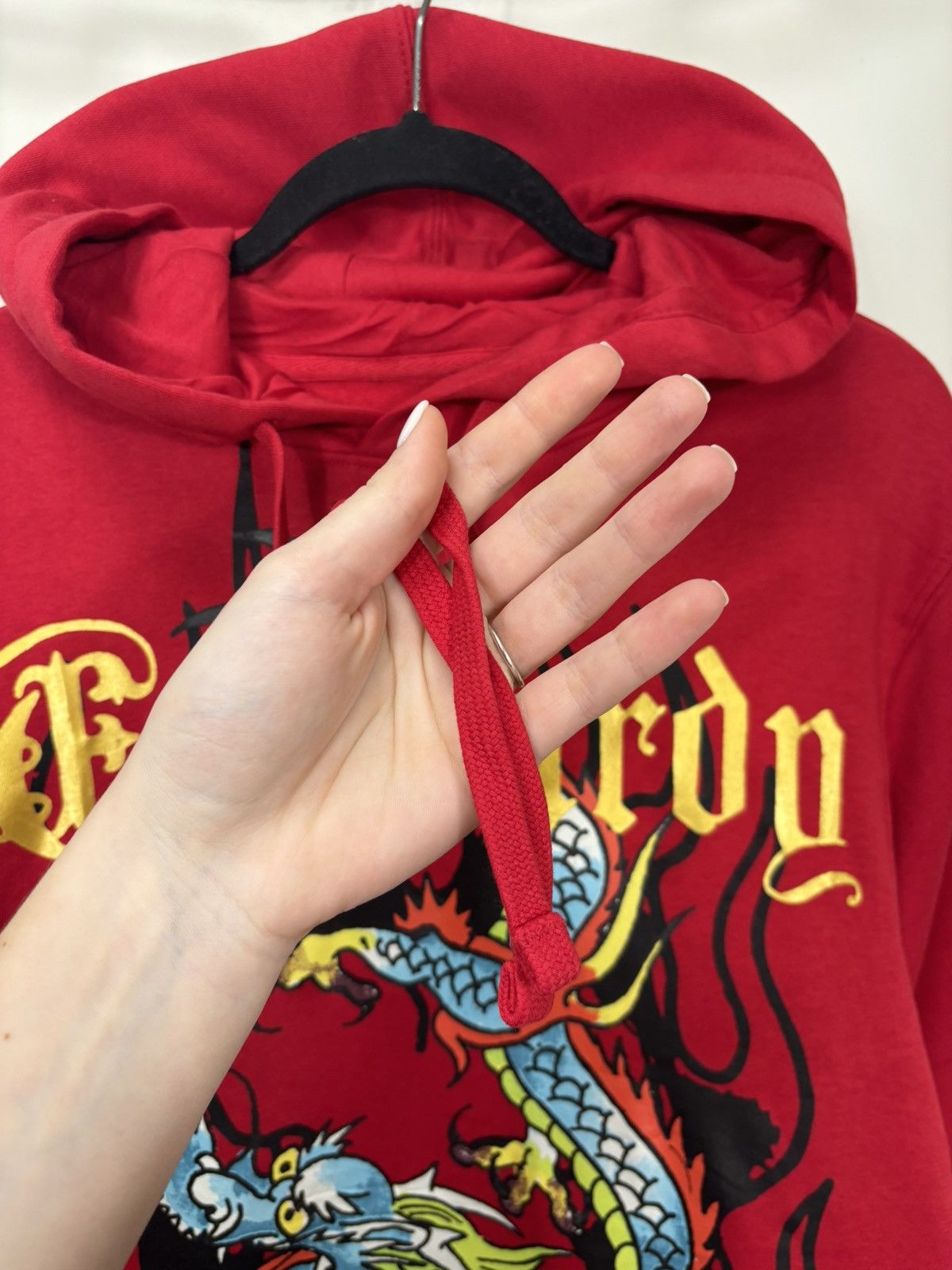 Hype Hoodie Dragons Ed Hardy Y2K Chinese Dragon Big Logo NEW Red Hype Hoodie
