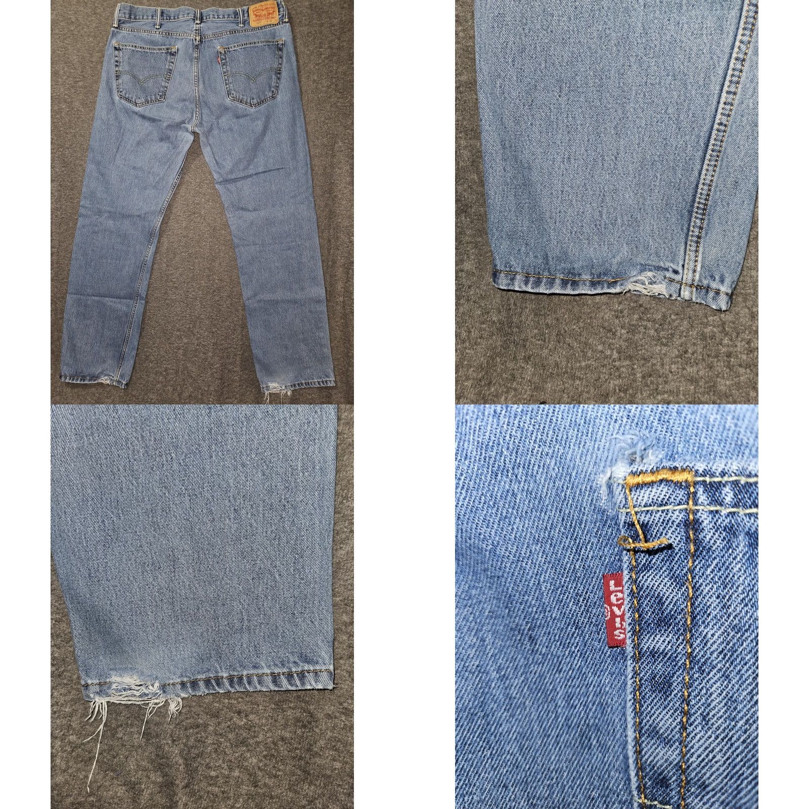 Levi's Levis 505 Jeans Mens 38x34 Blue Denim Straight Distressed Vintage Style Grunge 90s Jeans Mens Size US 38 / EU 54 - 8 Thumbnail
