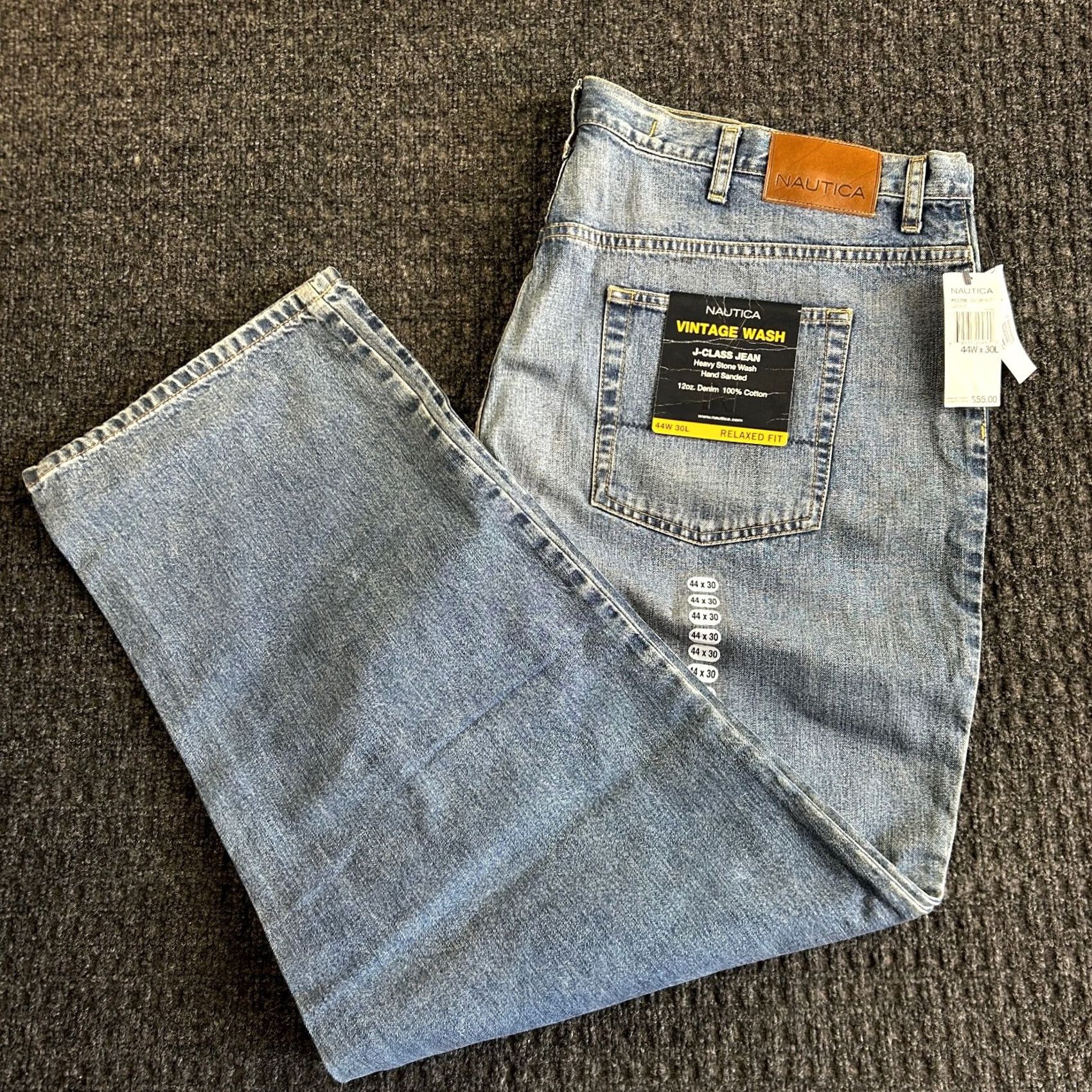 Nautica Nautica J-Class Jeans Regular 44 Blue Denim 5-Pocket Relaxed Straight 30in Mens Vintage No Size US 44 / EU 60 - 2 Thumbnail
