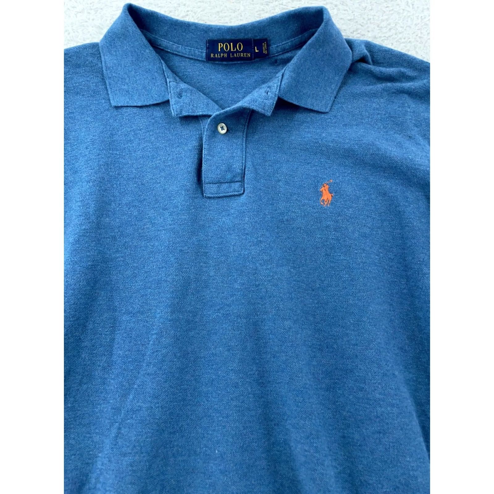 Polo Ralph Lauren Polo Ralph Lauren Polo Shirt Mens Large Blue Classic Fit Slit Logo 100% Cotton Shirt Size US L / EU 52-54 / 3 - 2 Thumbnail