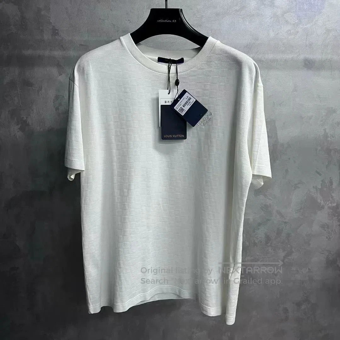 louis vuitton white embroidered short sleeve t-shirt.